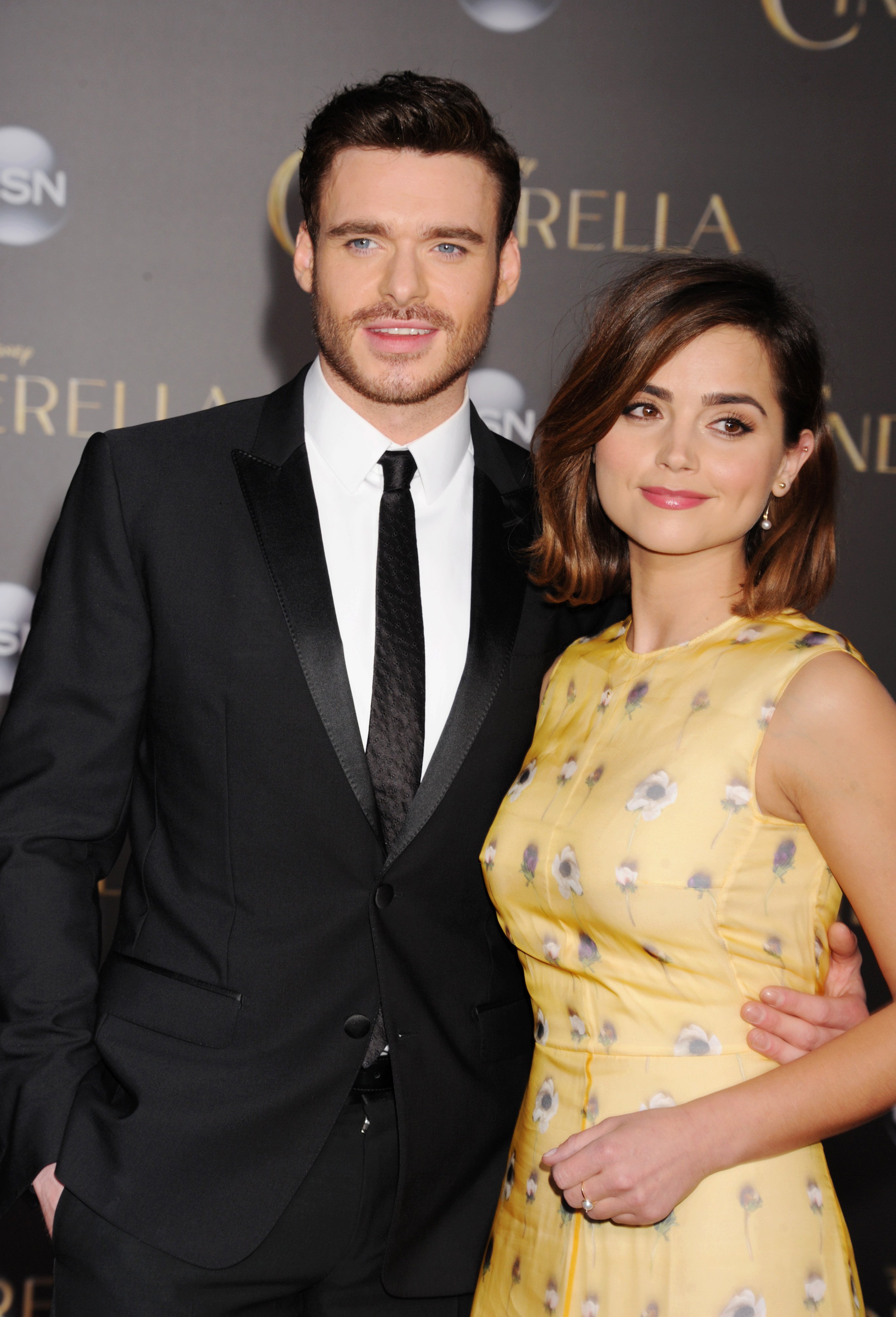 Richard Madden and Jenna Coleman at the World Premiere for "Cinderella" at the El Capitan Theatre in Hollywood, California on March 1, 2015 | Source: Getty Images