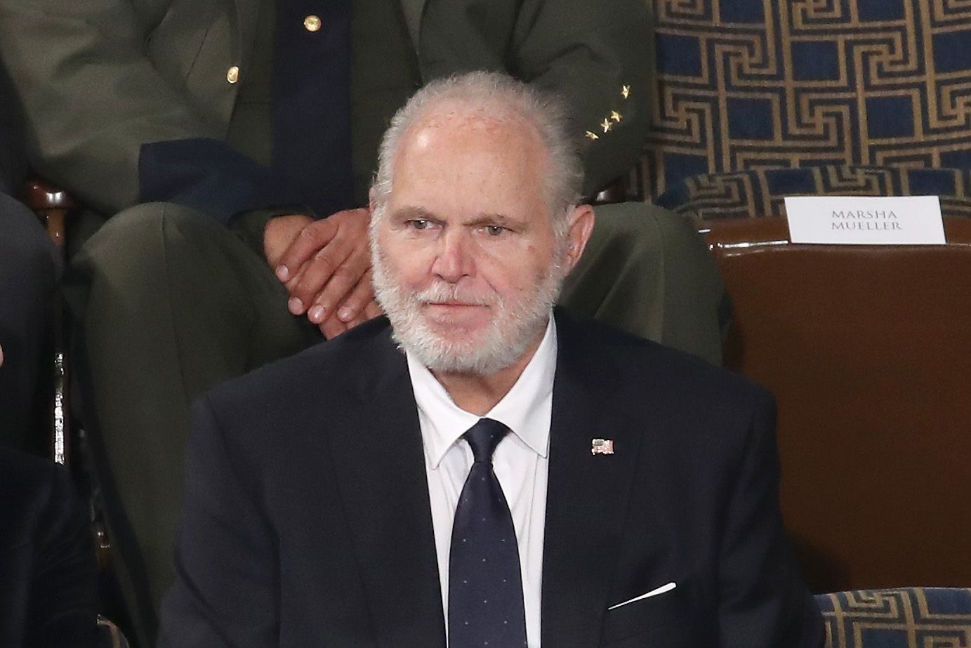 Rush Limbaugh sits in the First Lady's box ahead of the State of the Union address on February 04, 2020 | Getty Images