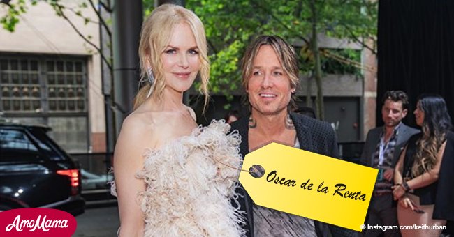 Nicole Kidman looks angelic in her feathered top paired with flashy pants