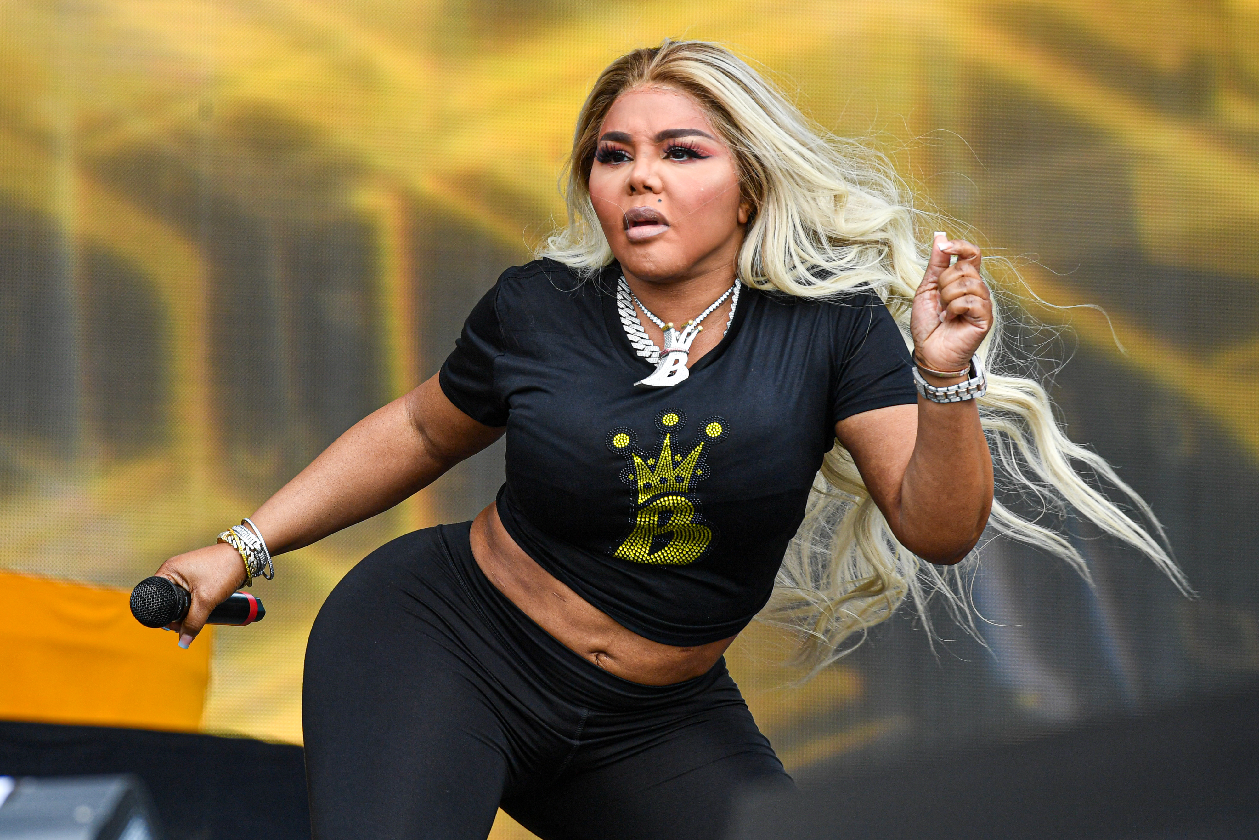 Lil' Kim performing onstage during the Lovers & Friends music festival in Las Vegas, Nevada on May 6, 2023. | Source: Getty Images