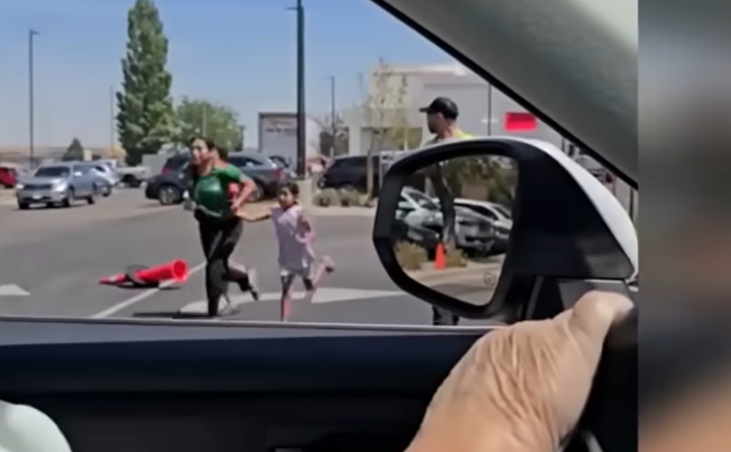 Bystanders, including families with children, fled across the shopping center parking lot after gunfire erupted outside the Twin Falls In-N-Out Burger. Witnesses later recalled the terrifying scramble to find safety as customers ran from the restaurant. | Source: YouTube/Good Morning America