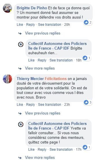 source: Facebook- collectifpoliciersidf