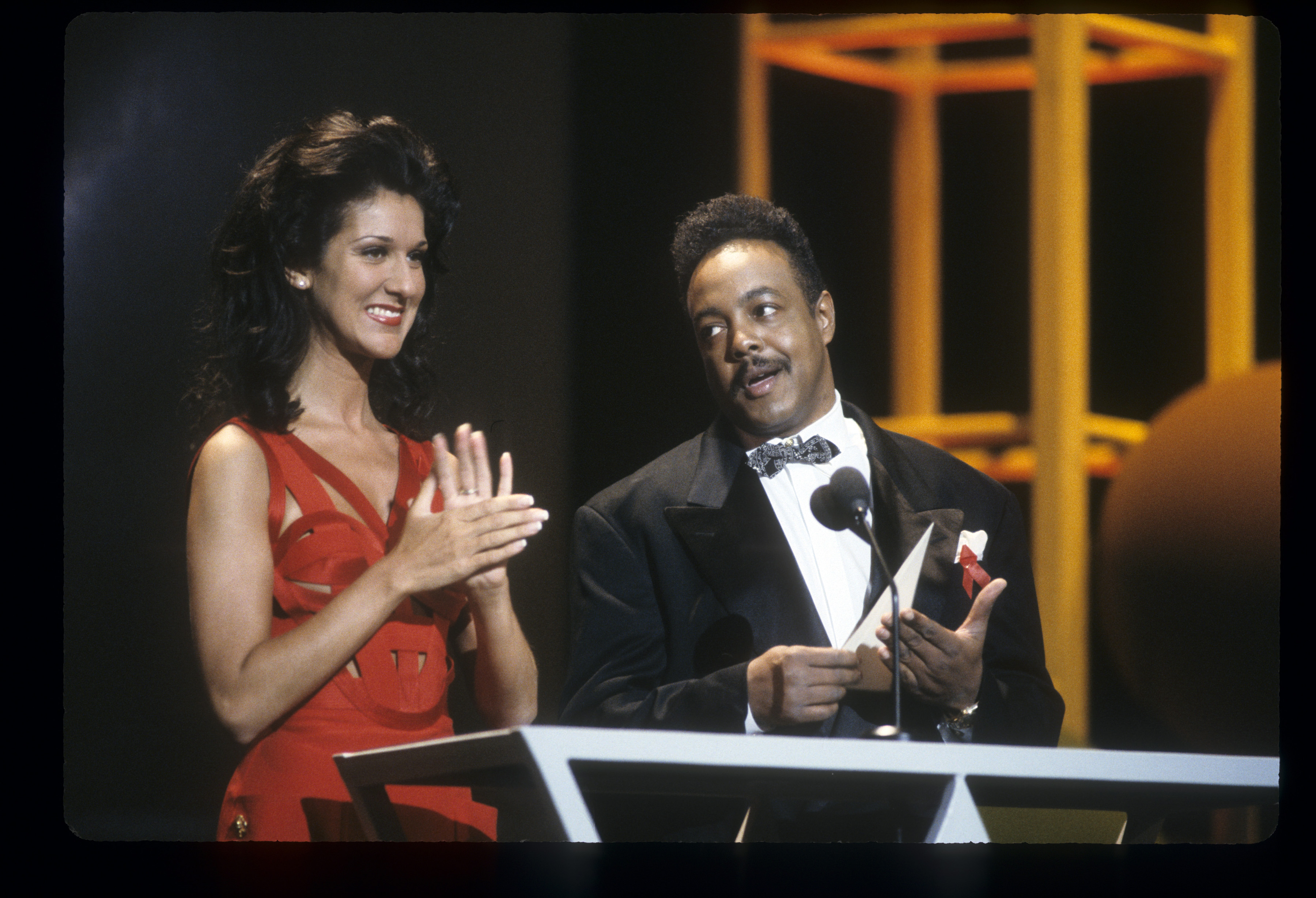 Celine Dion and Peabo Bryson attend the American Music Awards on January 25, 1993 | Source: Getty Images