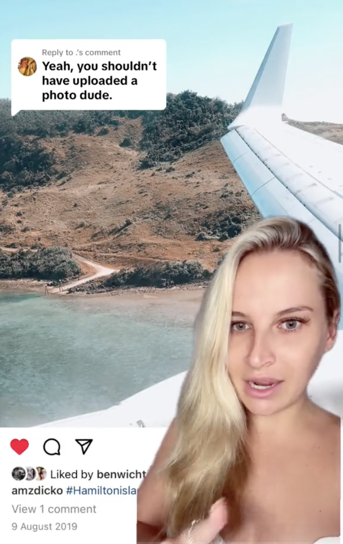 Amy Dickinson in a screenshot from her clip dated January 9, 2024, where she shows her viewers the photo in question | Source: tiktok/amzdicko