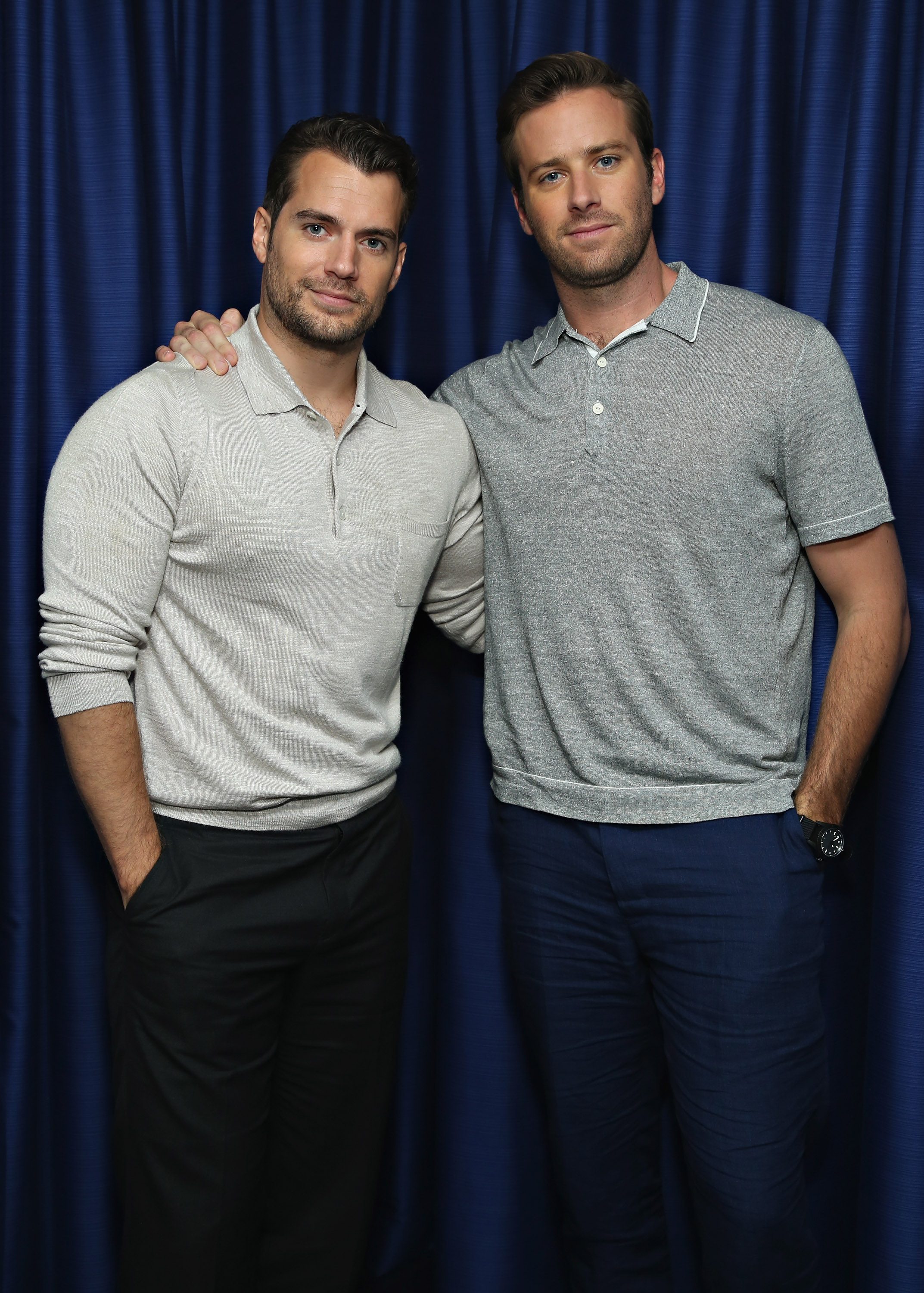 Henry Cavill and Armie Hammer pose for a photo during SiriusXM's Entertainment Weekly Radio on August 12, 2015, in New York City | Source: Getty Images