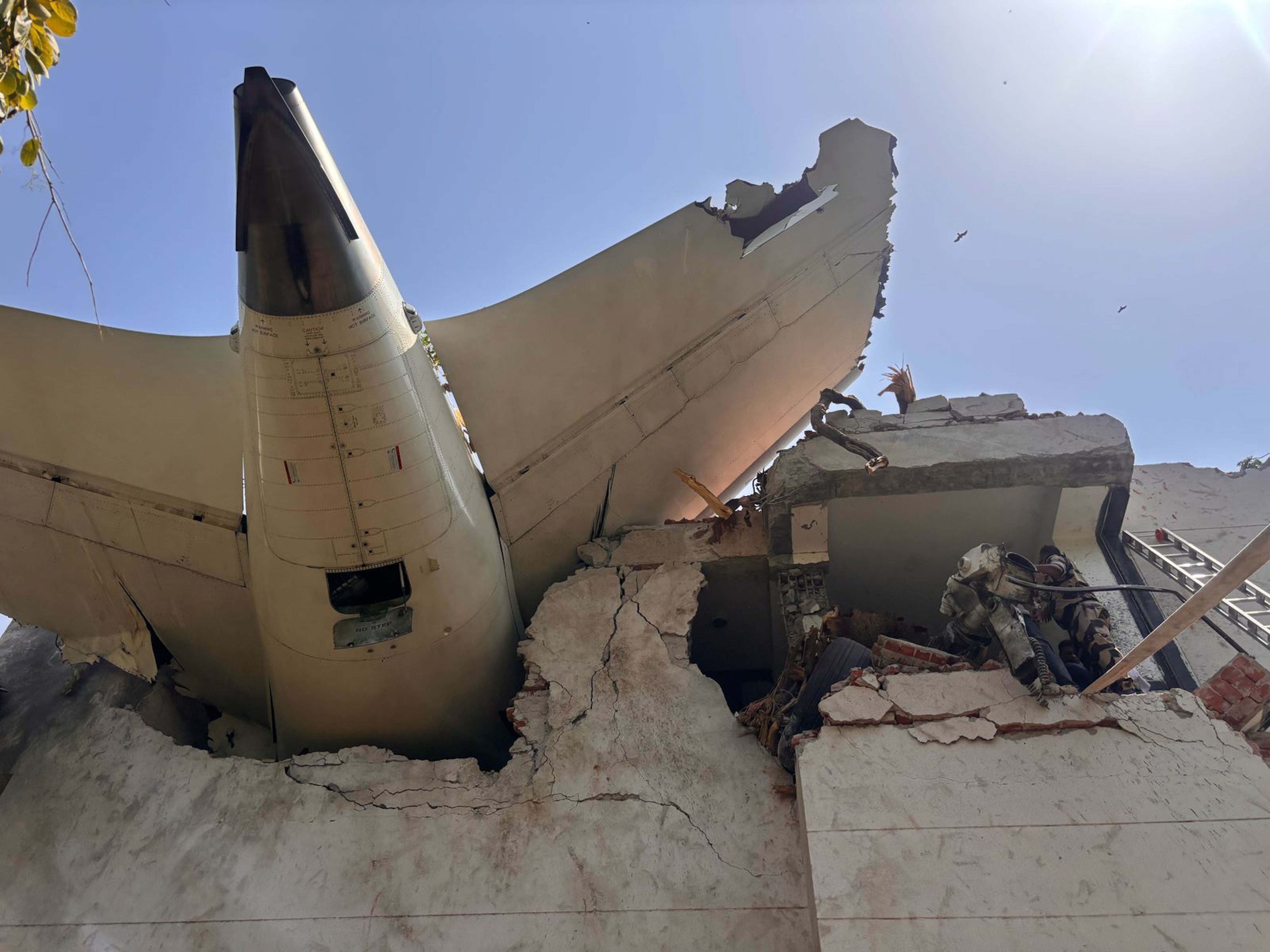 A view of the site where a plane crashed shortly after takeoff from Sardar Vallabhbhai Patel International Airport on June 12, 2025, in Gujarat, India | Source: Getty Images