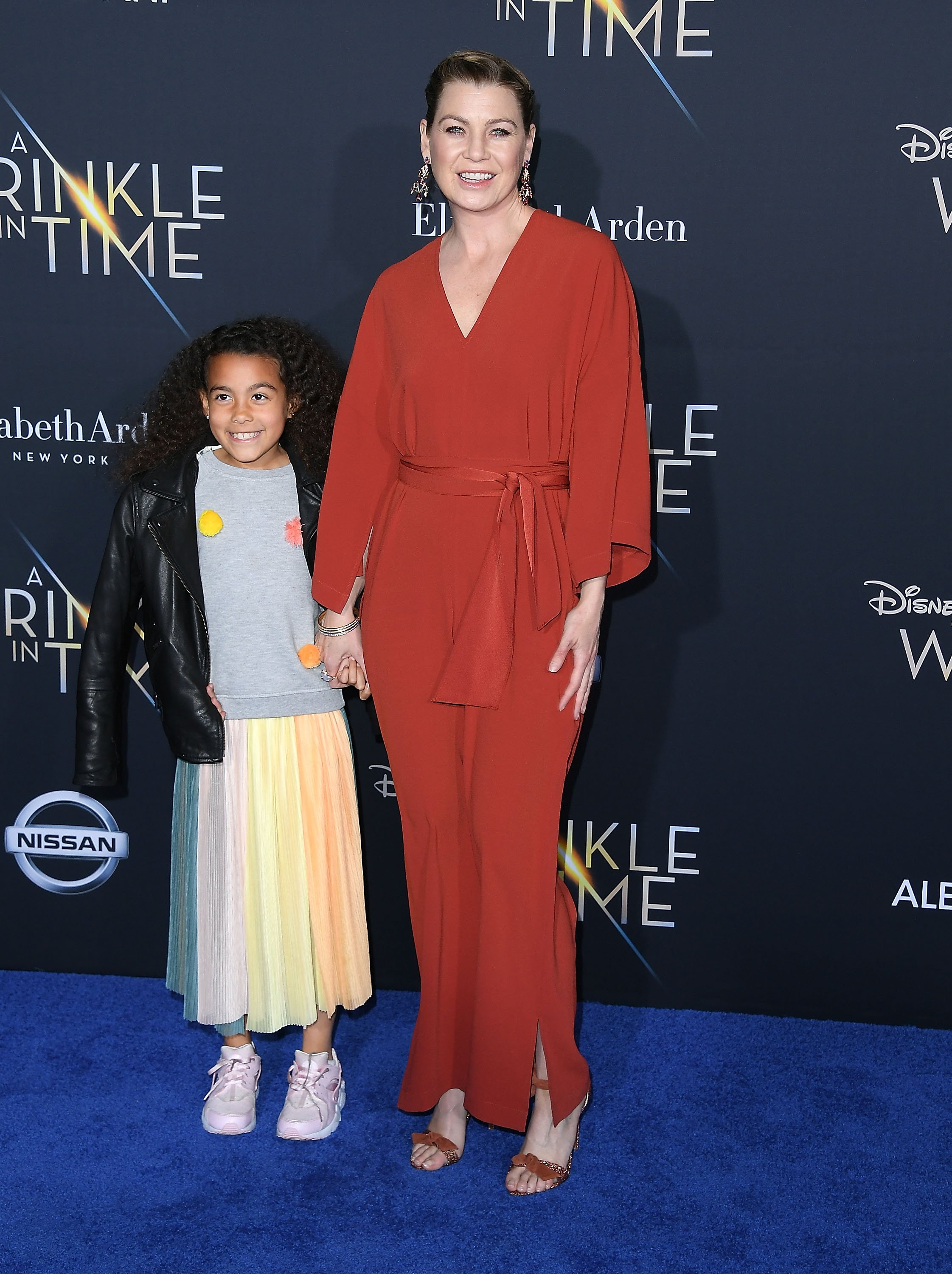 Ellen Pompeo and Stella Ivery at the Premiere Of Disney's "A Wrinkle In Time" on February 26, 2018, in Los Angeles, California. | Source: Getty Images