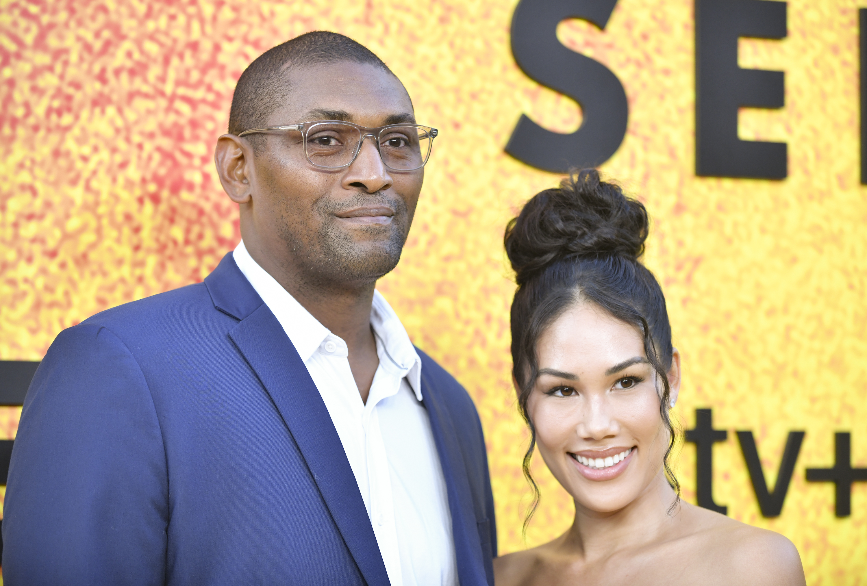 Metta World Peace and Maya Sandiford Artest attend the Apple TV+ original series "See" season 3 Los Angeles premiere at DGA Theater Complex on August 23, 2022, in Los Angeles, California. | Source: Getty Images