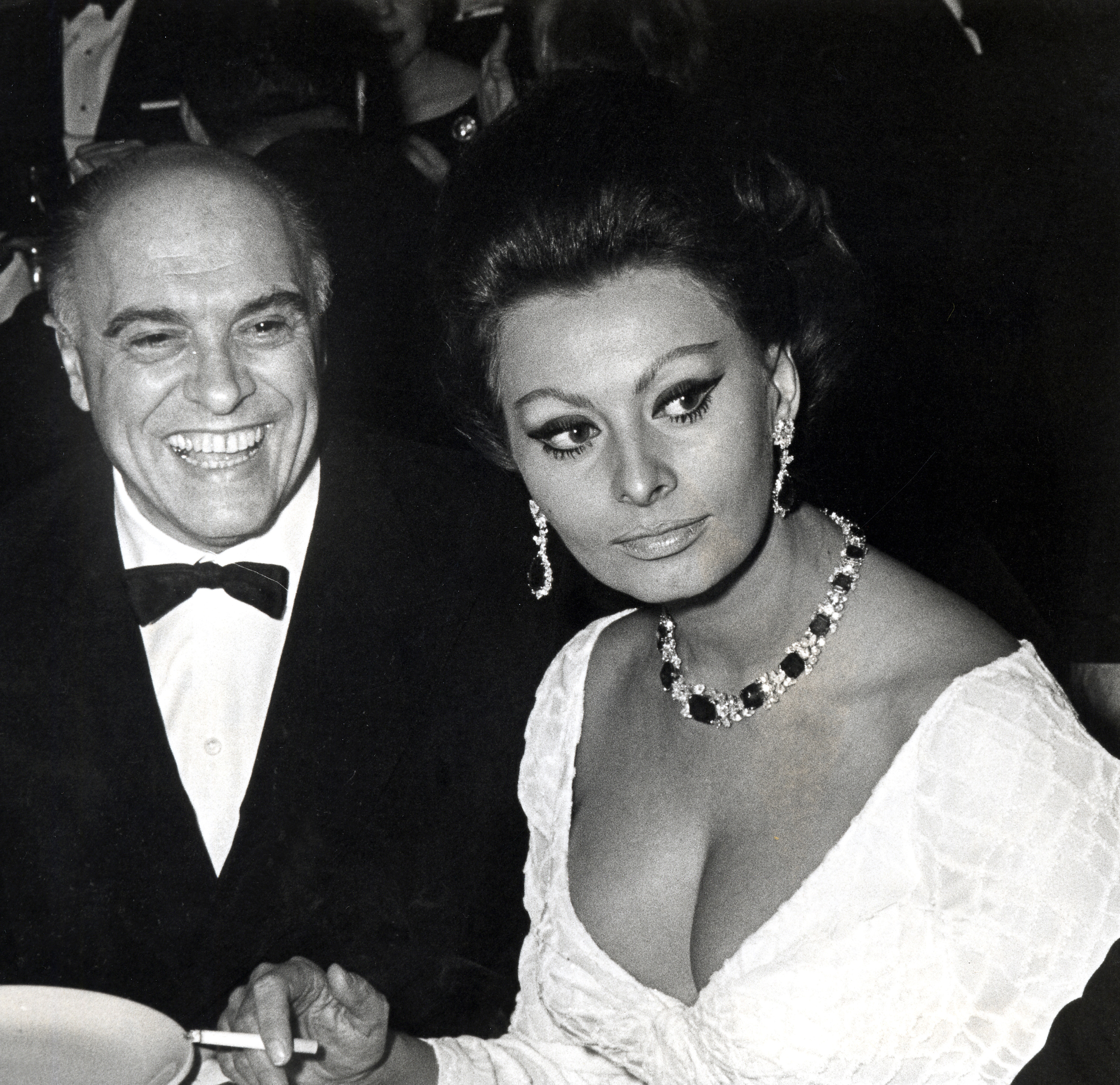 Carlo Ponti and Sophia Loren at the "Dr. Zhivago" premiere party in New York City. | Source: Getty Images