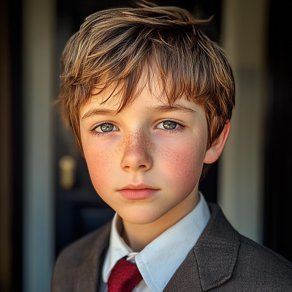 A boy in his school uniform | Source: Midjourney