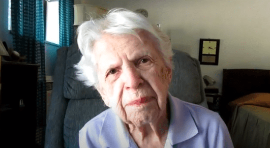 Female baseball legend Mary Pratt during an interview with the Patriot Ledger in 2016. | Source: YouTube/ Patriot Ledger.