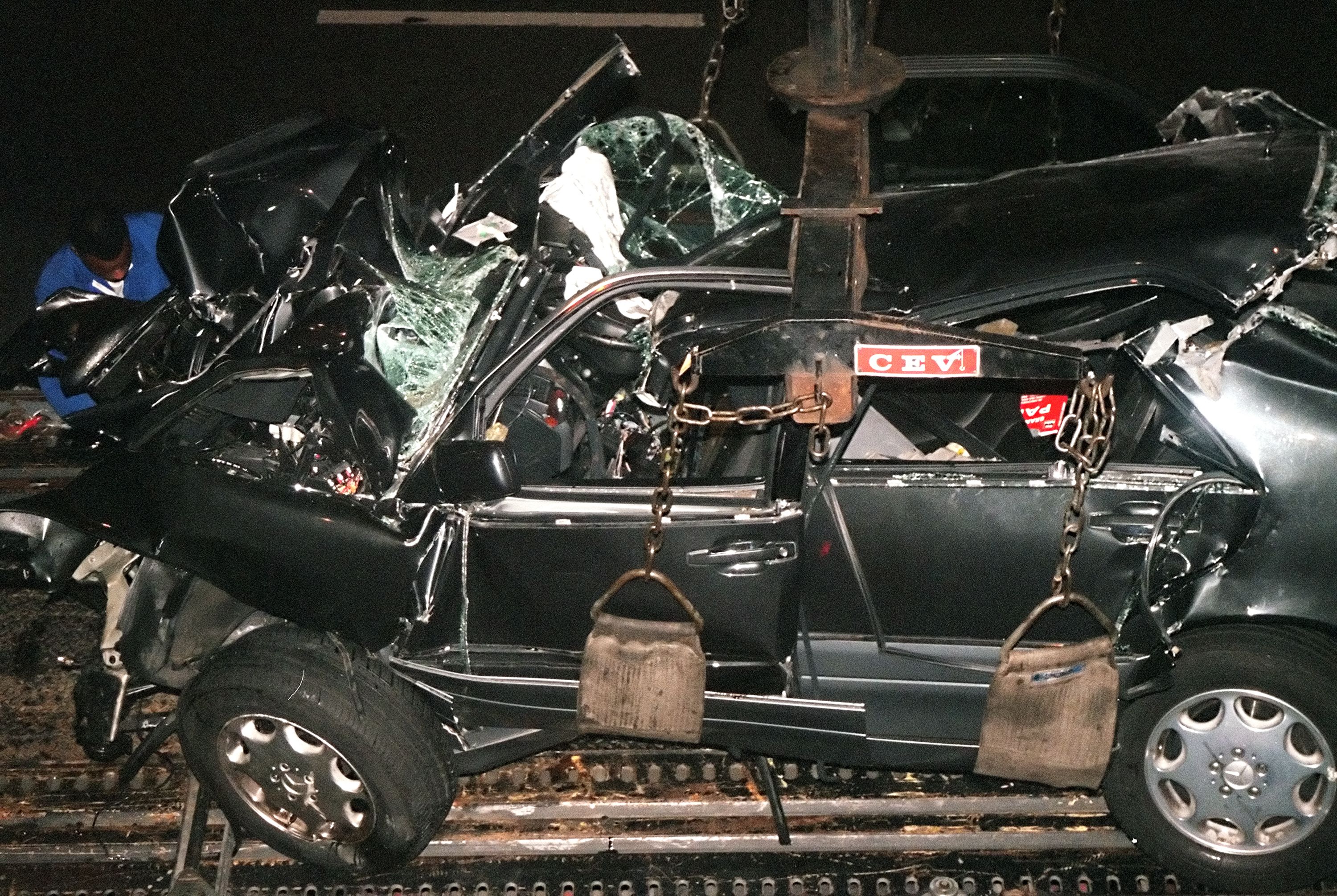 The wreckage of Princess Diana's car in the Alma tunnel of Paris as seen on August 31, 1997 | Source: Getty Images