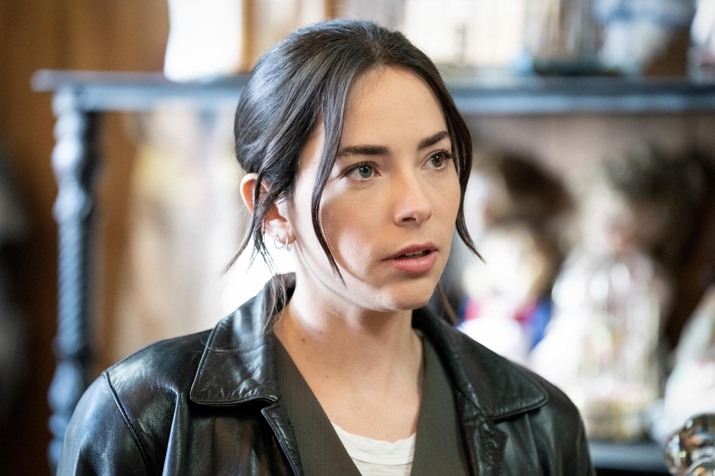 Mariel Molino as Cecilia "Lala" Dominguez filming "NCIS: Origins" in 2025. | Source: Getty Images