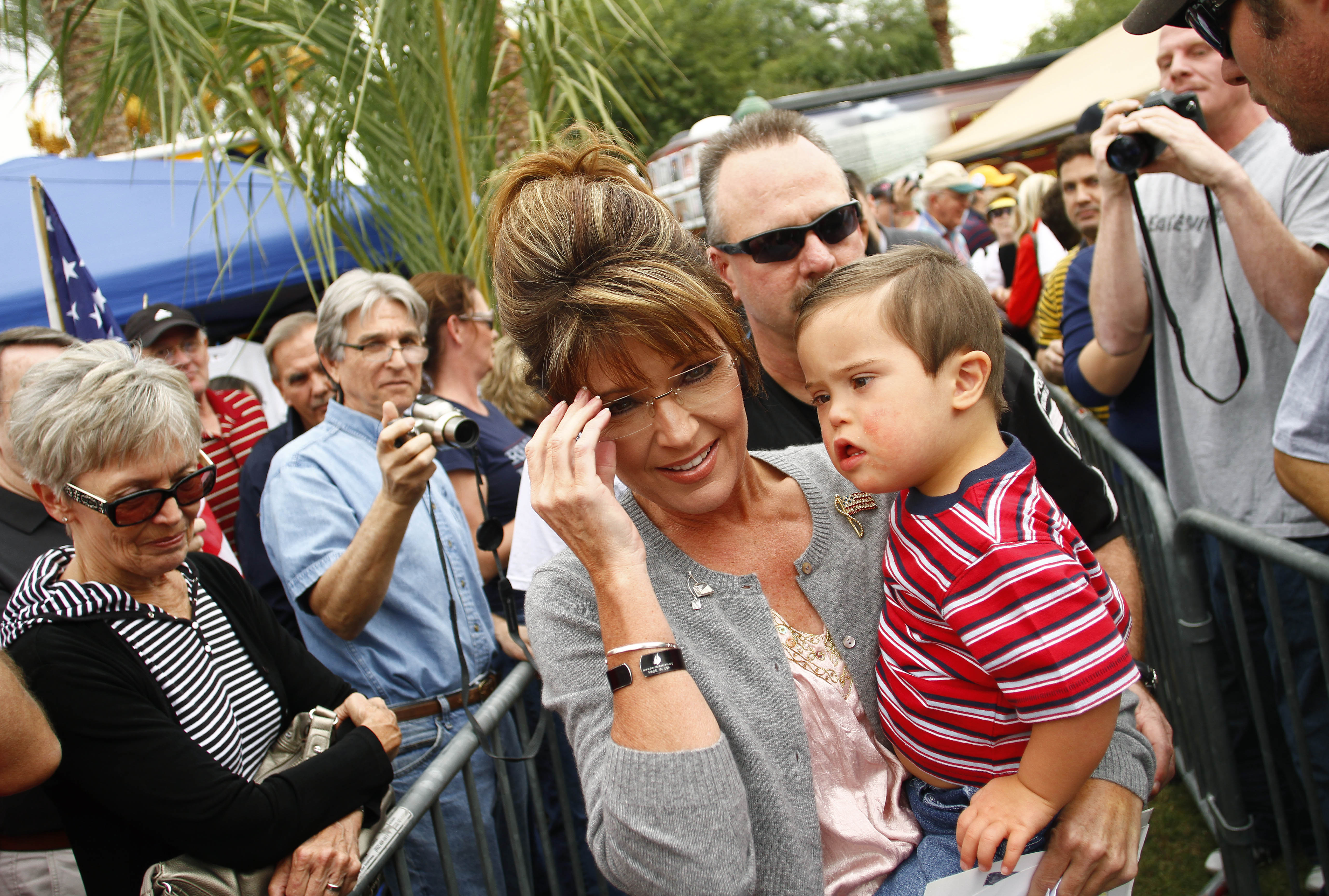 Sarah Palin with her son Trig Palin on October 22, 2010, in Phoenix, Arizona | Source: Getty Images