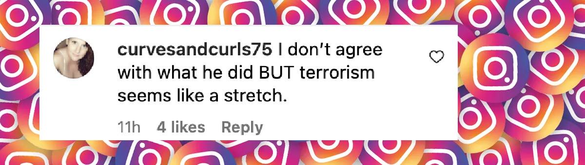 A user comment on Luigi Mangione's indictment, dated December 18, 2024 | Source: Instagram/people