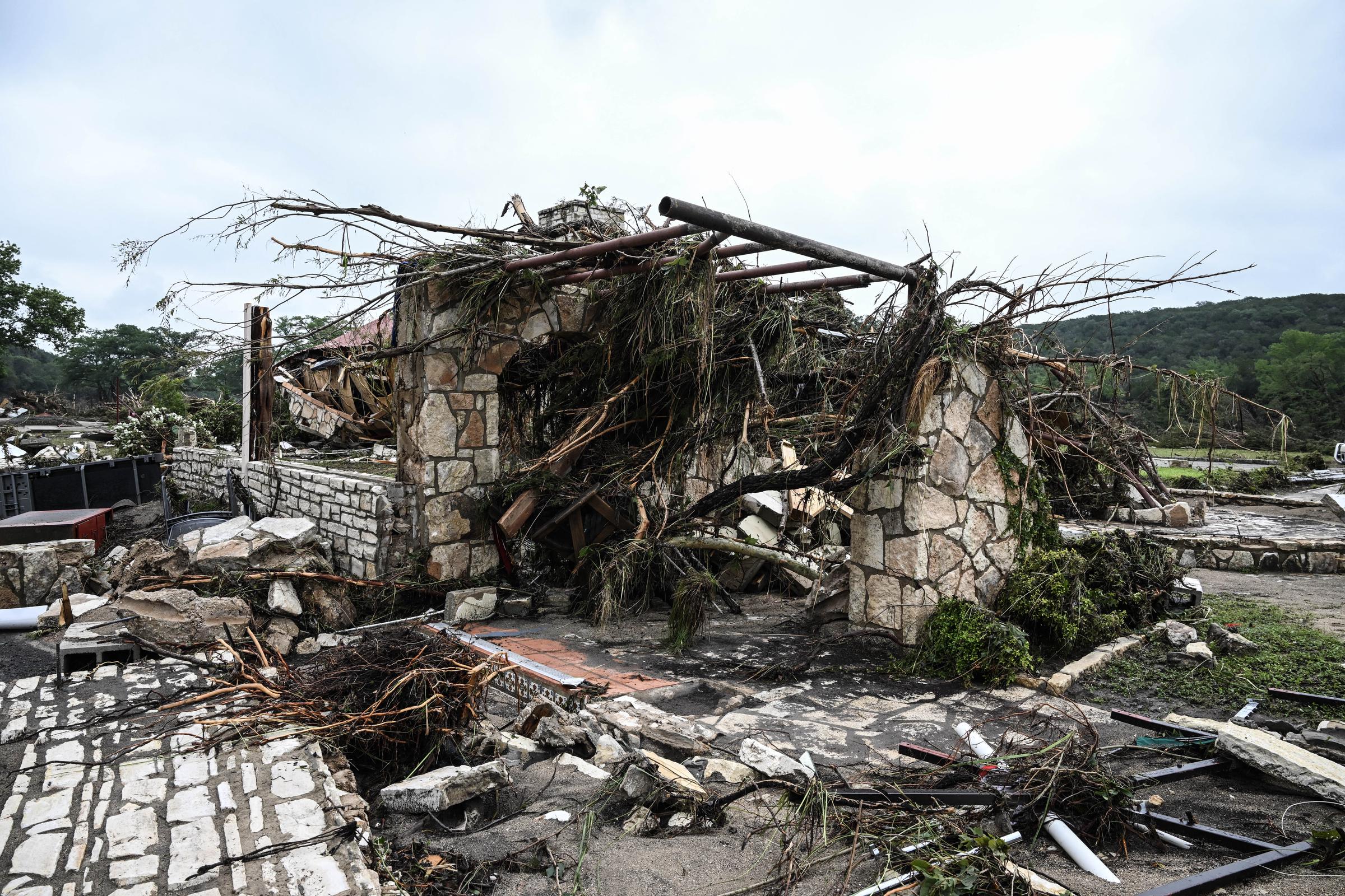 A view of a damaged home near Camp Mystic in Hunt, Texas. | Source: Getty Images