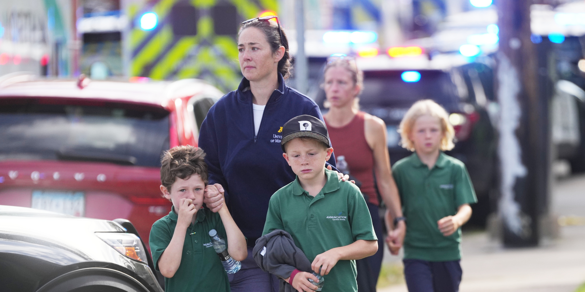 Children escorted after church shooting | Source: Getty Images