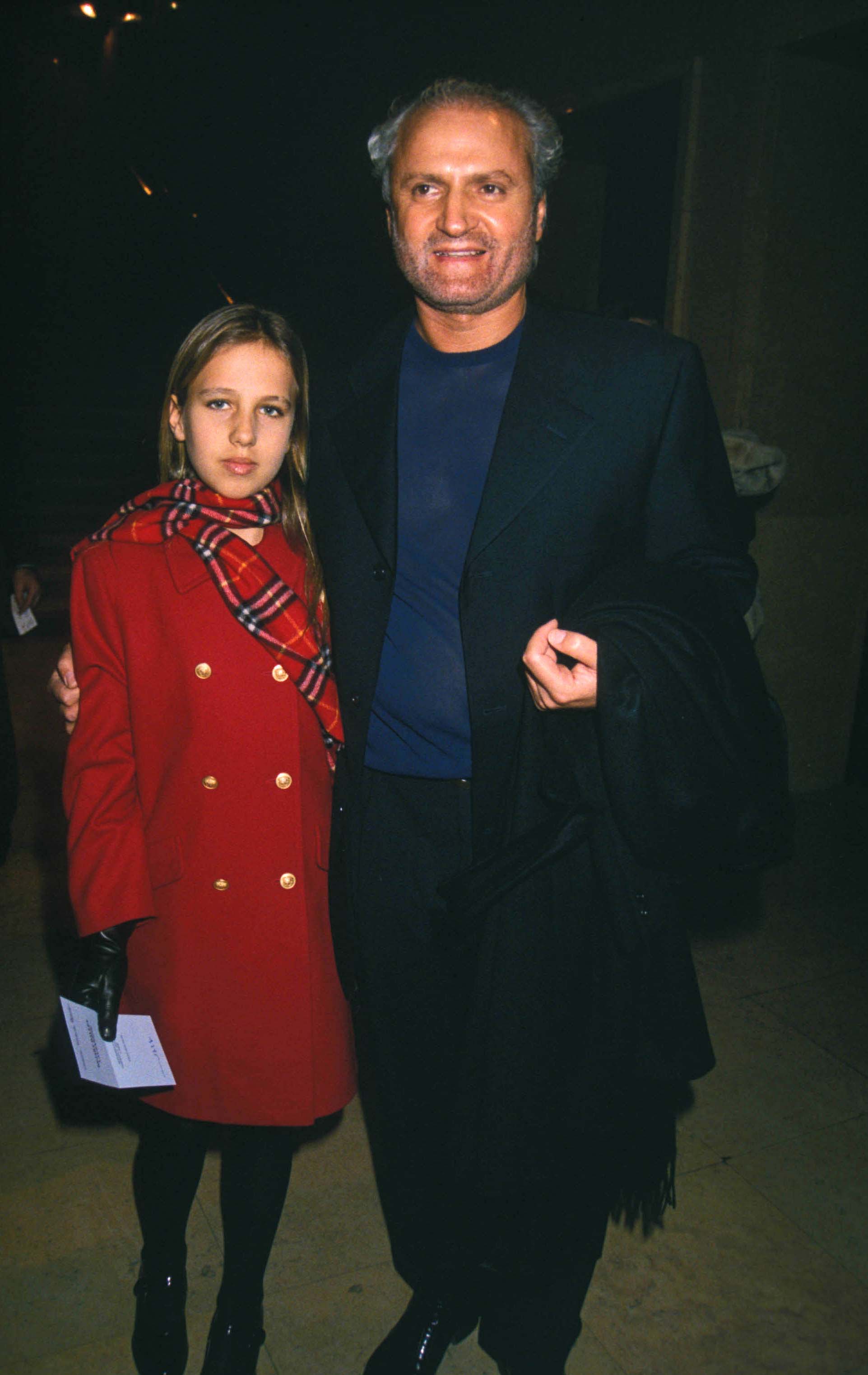 Allegra Versace and Gianni Versace at the Le Ballet Bejart in the UK circa 1991 | Source: Getty Images