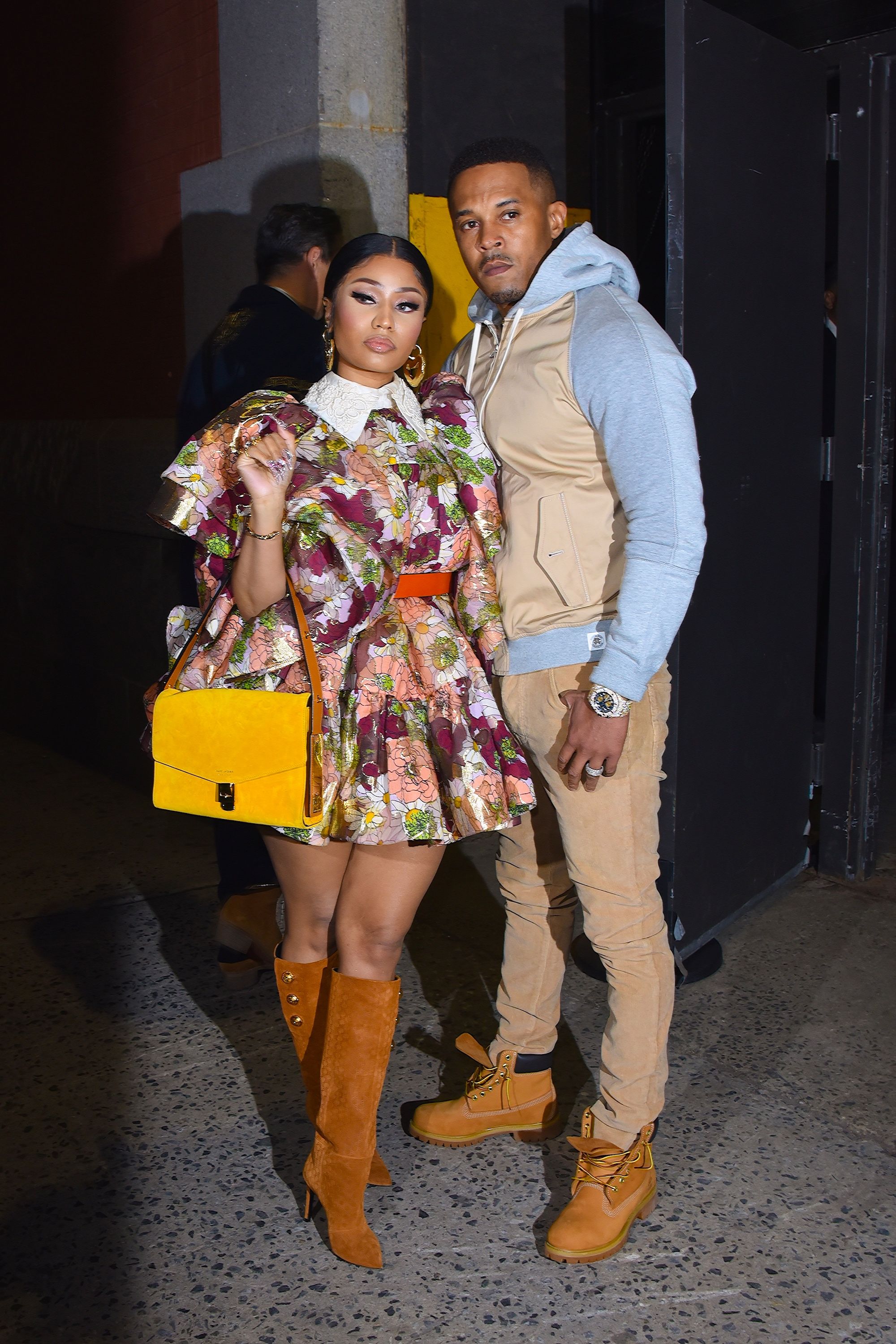 Nicki Minaj and husband Kenneth Petty seen at a Marc Jacobs NYFW event in Manhattan on February 12, 2020, in New York City | Photo: Robert Kamau/GC Images/Getty Images