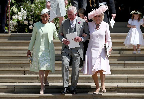 Doria Ragland, Prince Charles, and Camilla at St George's Chapel at Windsor Castle on May 19, 2018 in Windsor, England | Photo: Getty Images