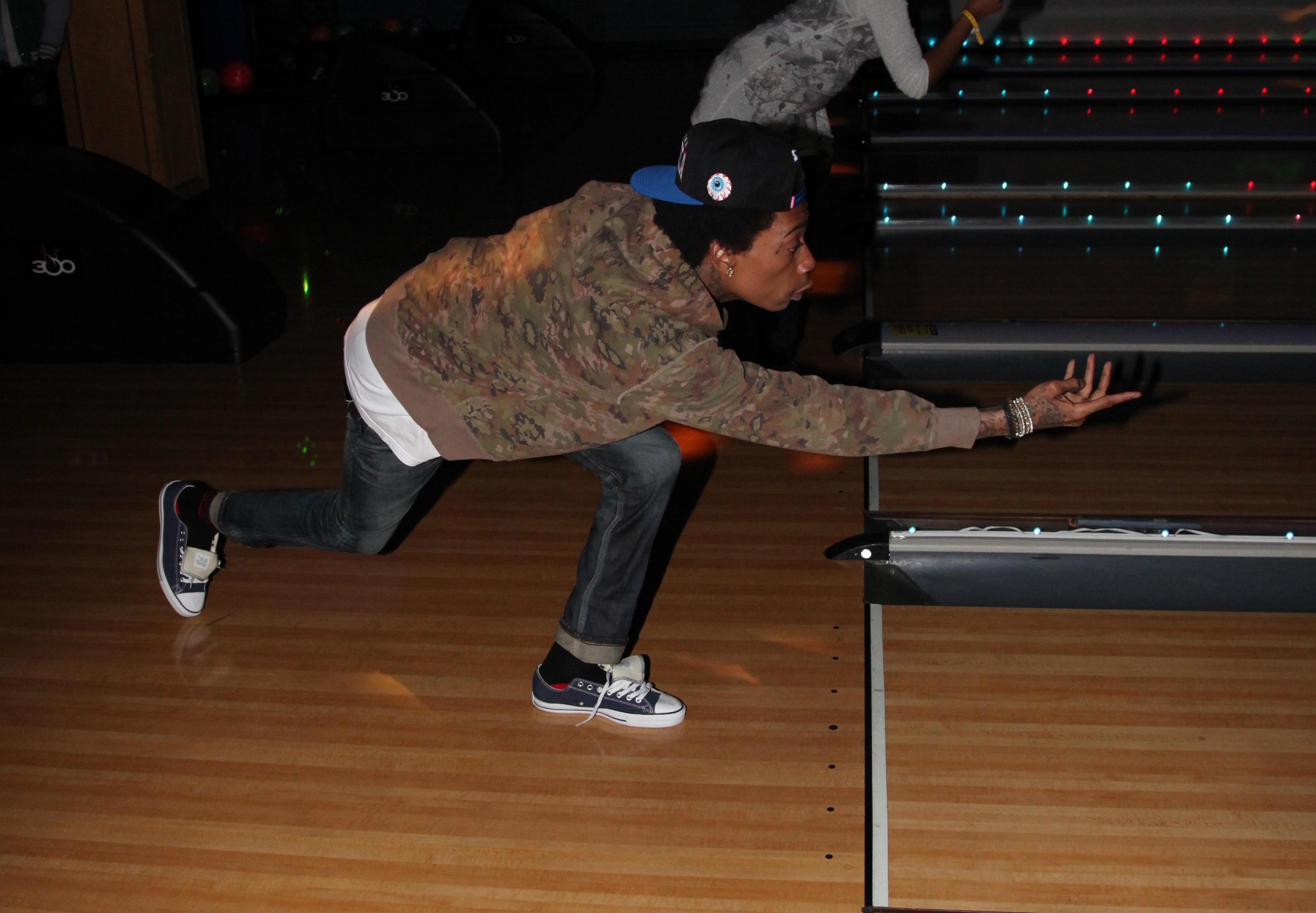 Wiz Khalifa during the "Roll One With Wiz Khalifa" Bowling Party at Chelsea Piers on March 28, 2011, in New York. | Source: Getty Images