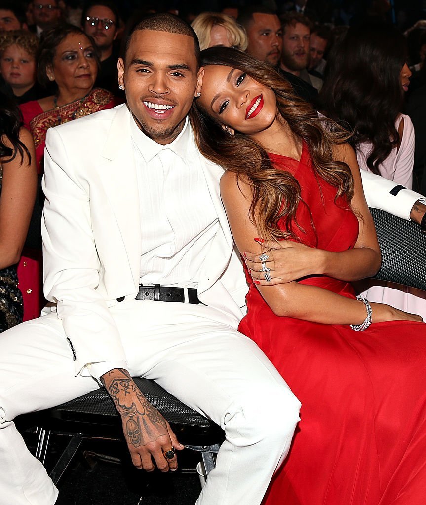 Chris Brown and Rihanna attending the 55th Annual GRAMMY Awards at STAPLES Center on February 10, 2013 in Los Angeles, California. | Source: Getty
