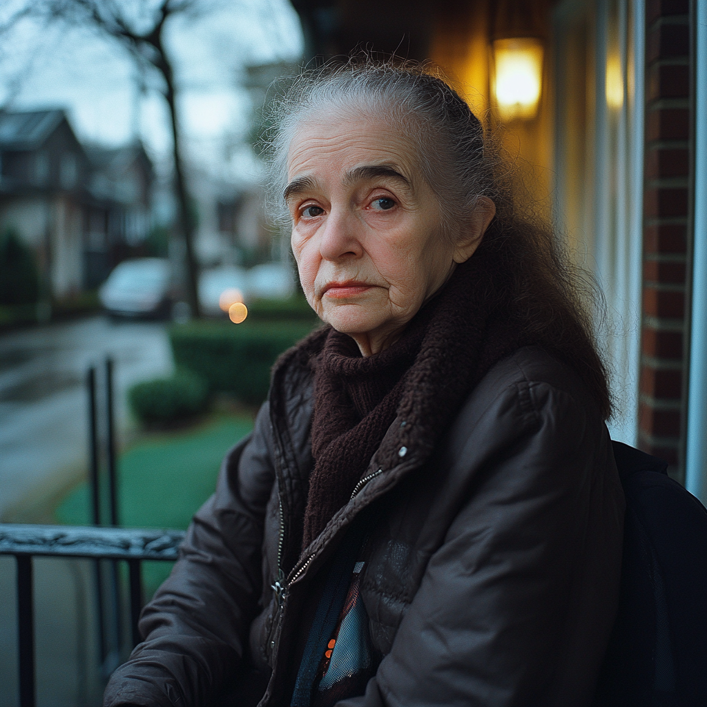 An elderly woman in her neighborhood | Source: Midjourney