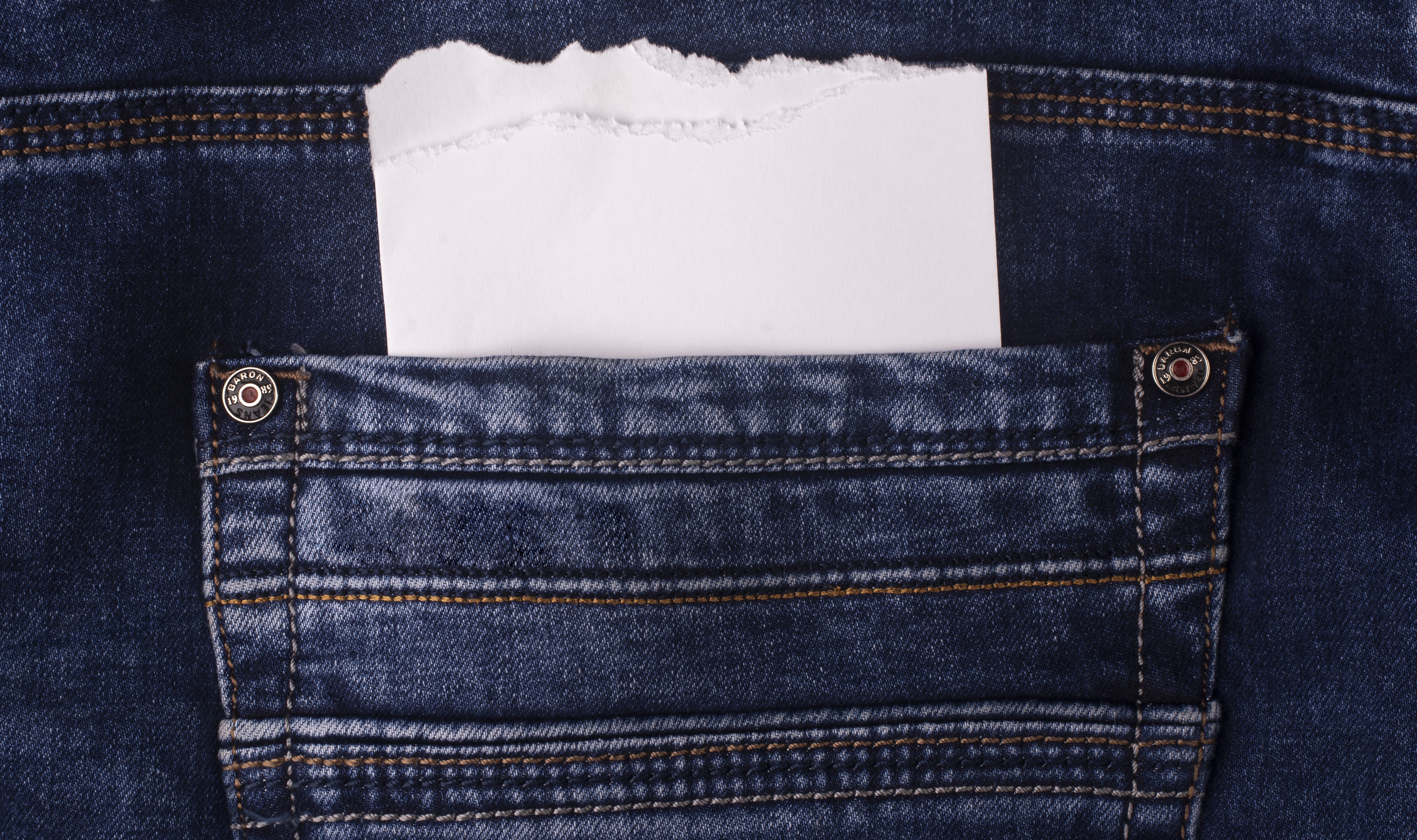 Receipt inside a pocket | Source: Getty Images