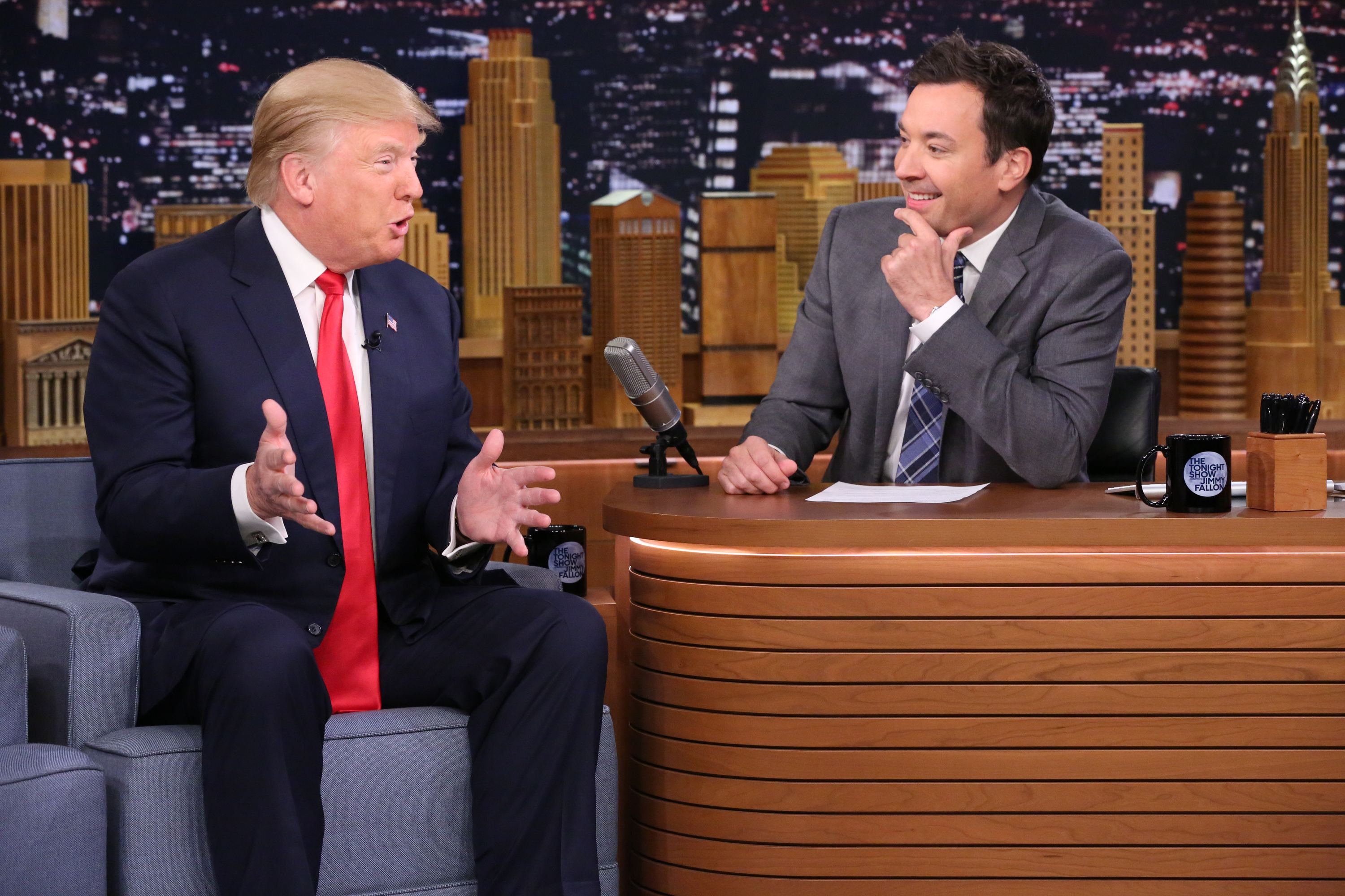 By 2016, Trump’s hair had already become part of his public image and a recurring subject of curiosity. His appearance with Jimmy Fallon turned that fascination into an on-air moment viewers could see for themselves. | Source: Getty Images