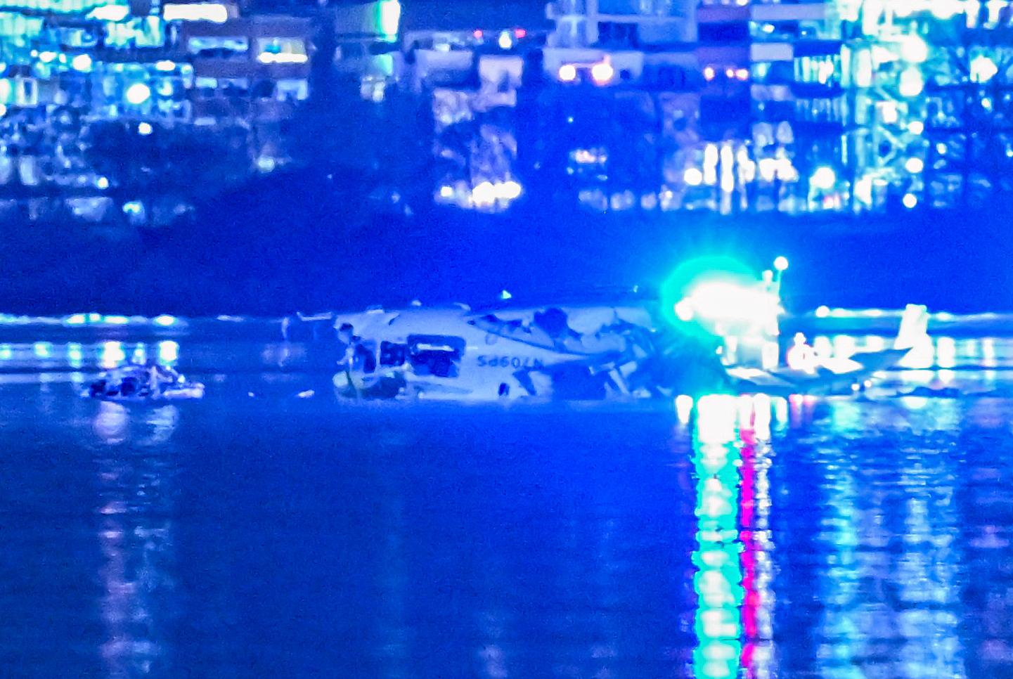 A view of the American Airlines plane that crashed into the Potomac River in Washington, D.C. on January 30, 2025. | Source: Getty Imgae