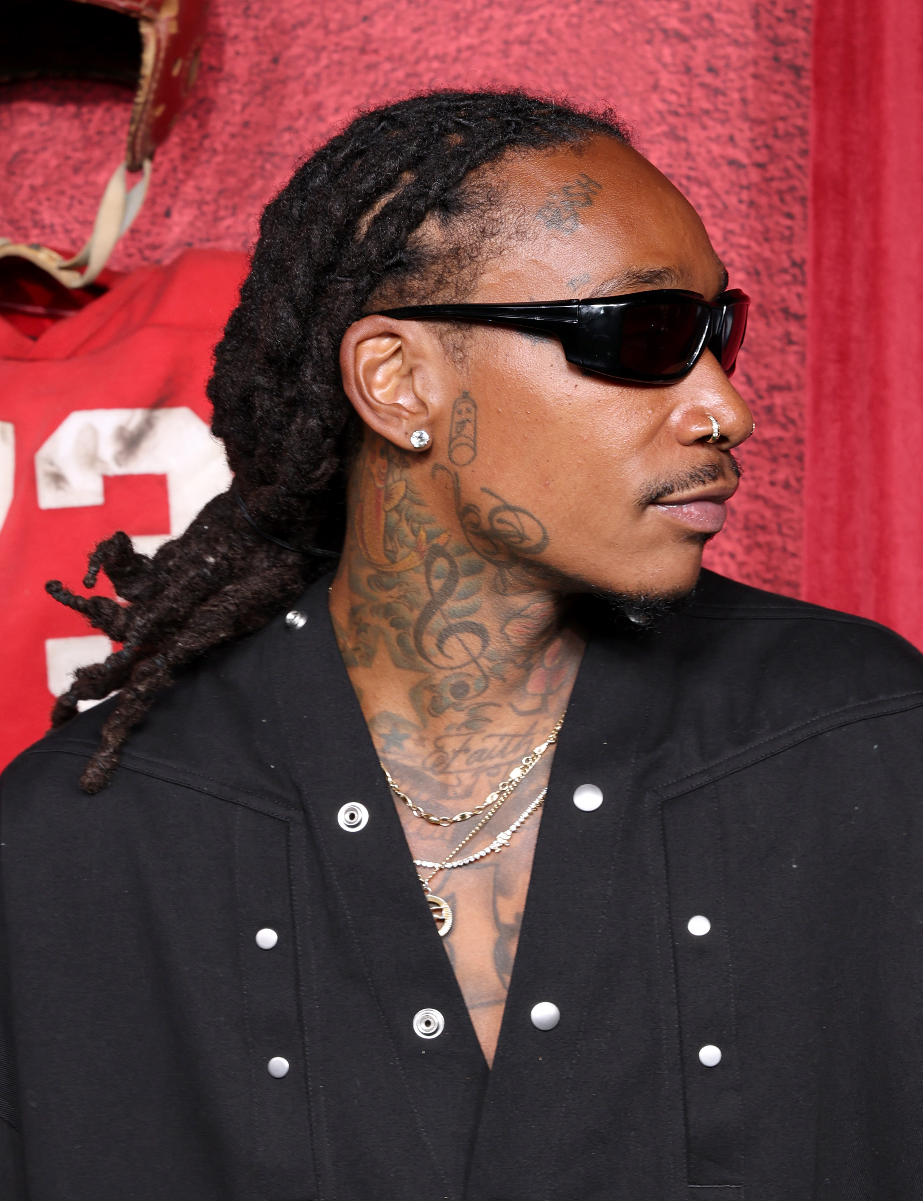 Wiz Khalifa at the premiere of "Him" at TCL Chinese Theatre on September 17, 2025, in Hollywood, California. | Source: Getty Images