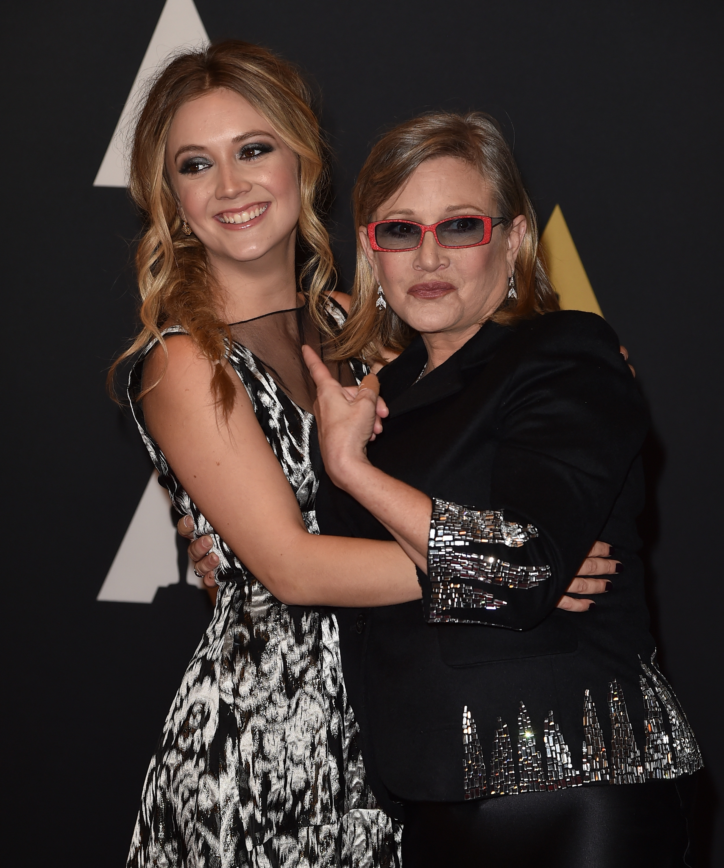 Carrie Fisher and Billie Catherine Lourd on November 14, 2015 in Hollywood, California. | Source: Getty Images