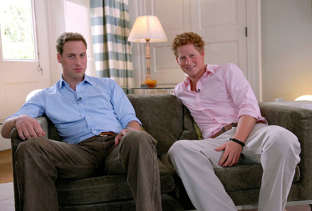 Prince William and Prince Harry pictured during a rare interview in which they discussed their mother, Prince Diana's life and legacy. 2007. | Photo: Getty Images