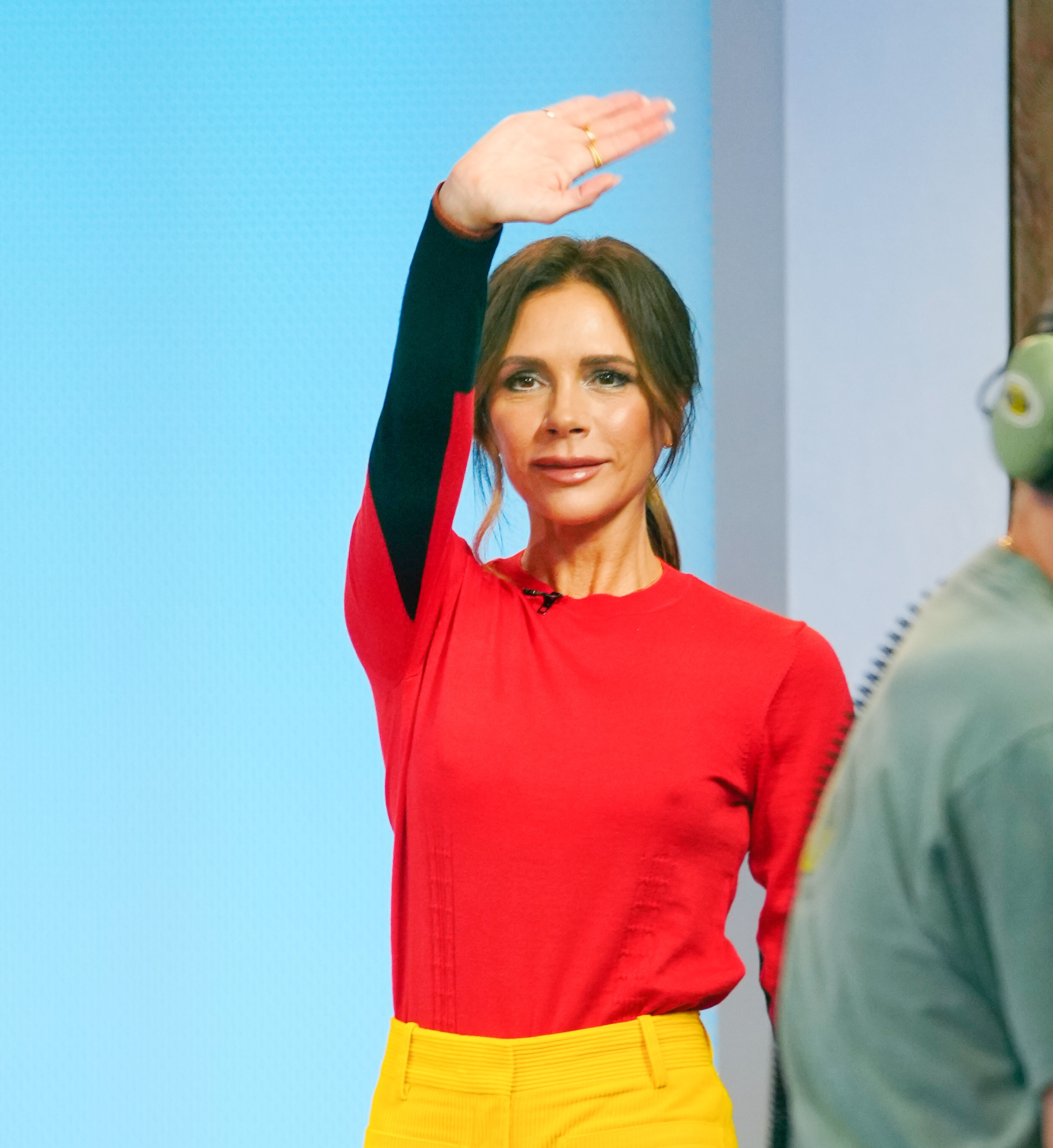 Victoria Beckham on the "Good Morning America" show in New York on October 12, 2021 | Source: Getty Images