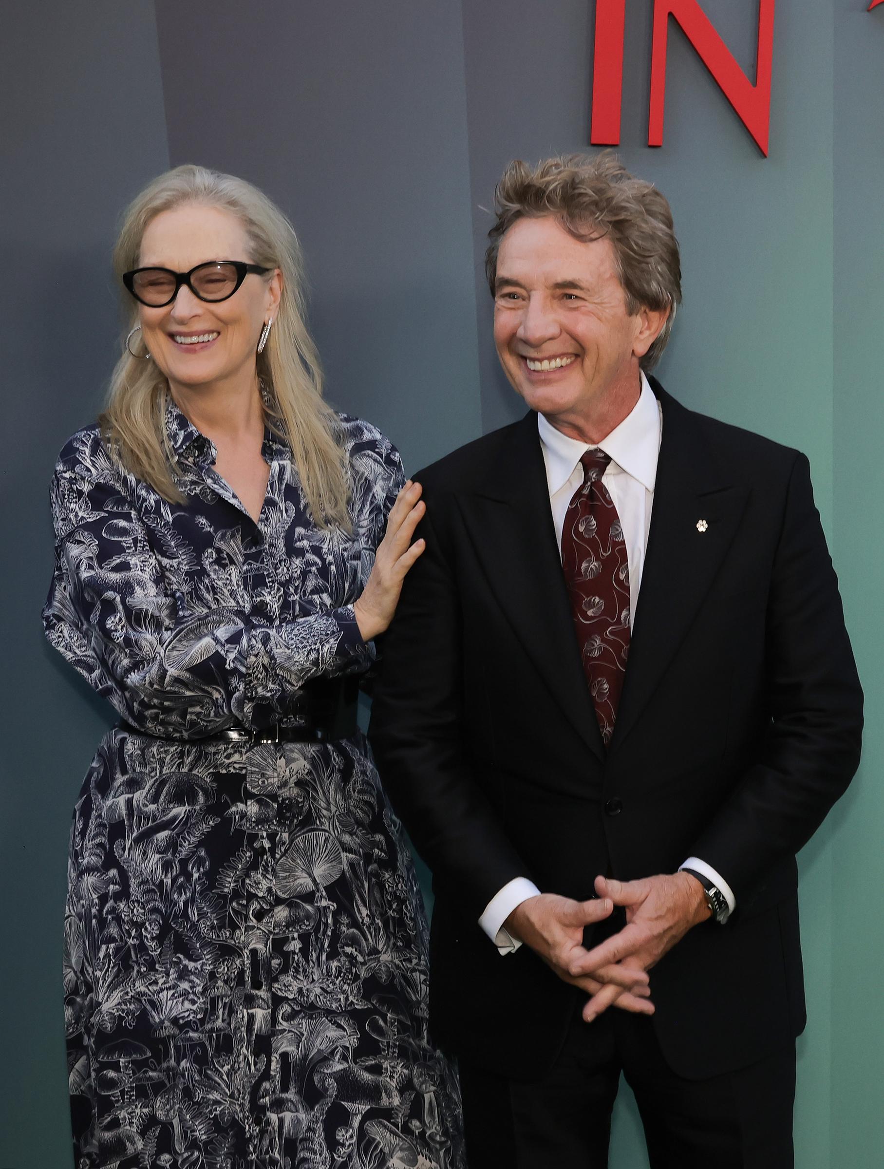 Meryl Streep and Martin Short at the Season 4 premiere of Hulu's "Only Murders in the Building" in Los Angeles, California on August 22, 2024. | Source: Getty Images