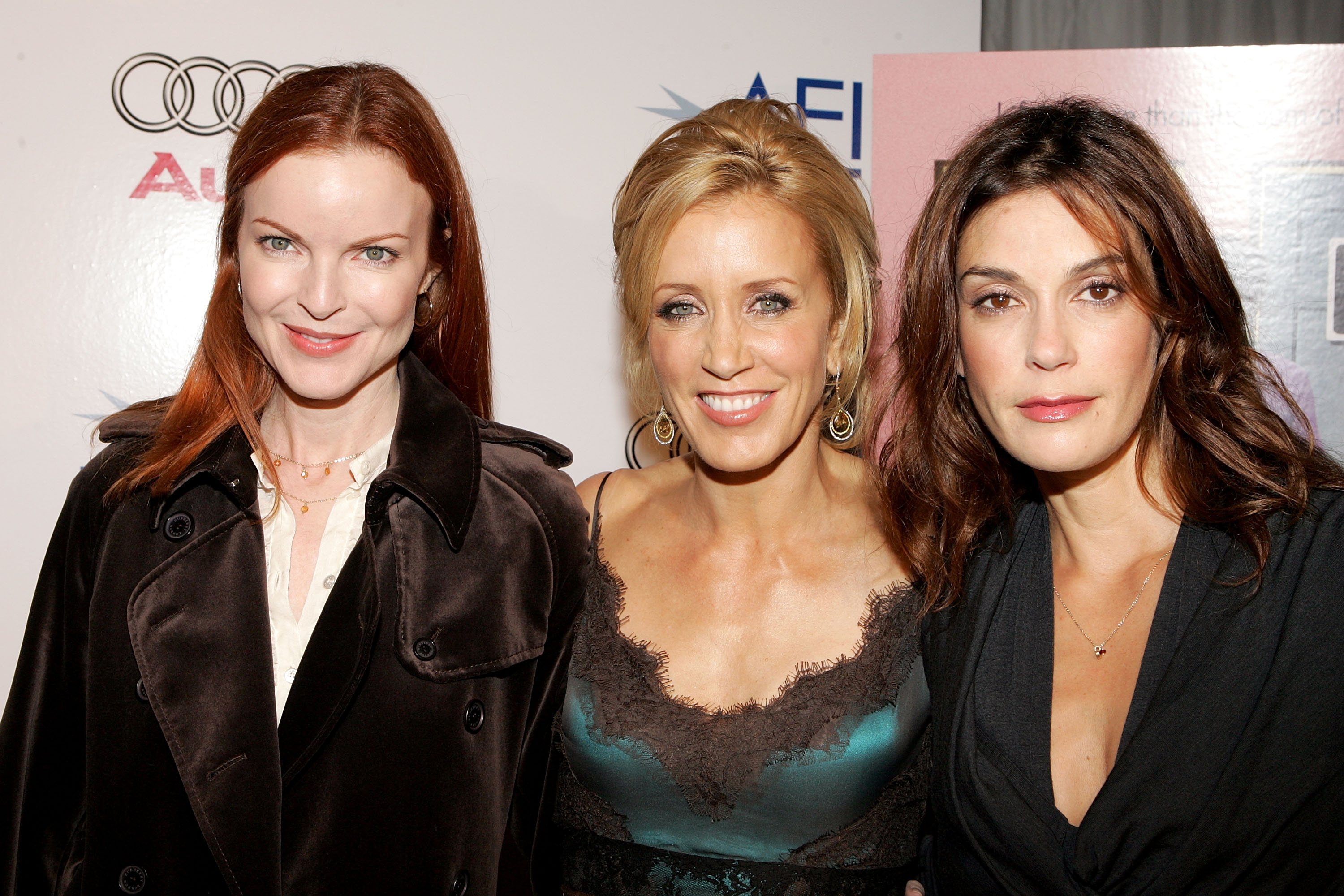 Marcia Cross, Felicity Huffman and Teri Hatcher arrive to the special screening of the film "Transamerica" during AFI Fest presented by Audi at the ArcLight Theatre November 6, 2005, in Hollywood, California. | Source: Getty Images.