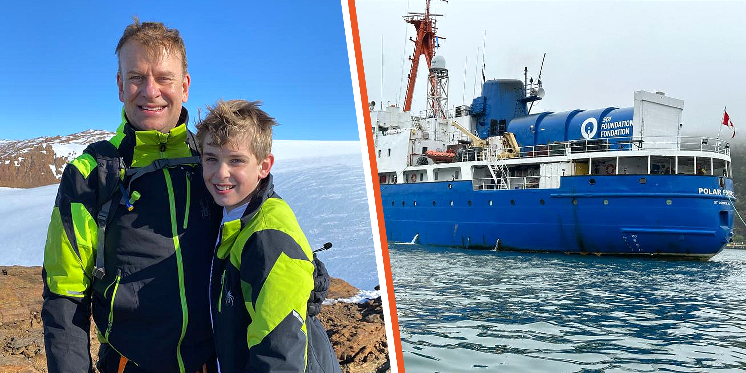 Hamish Harding and his stepson, Brian | The submarine Hamish Harding is on | Source: facebook.com/ActionAviationChairman