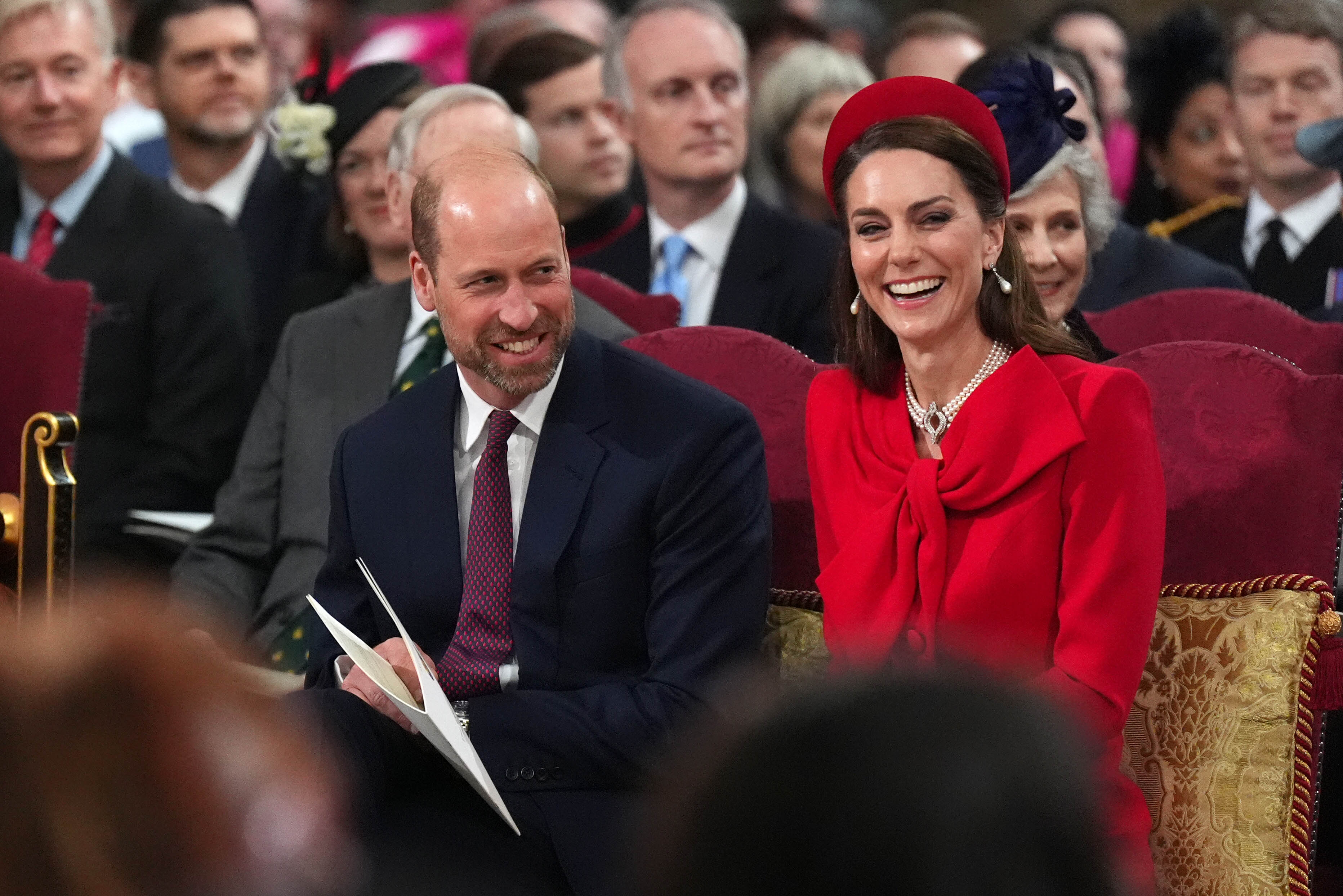 Prince William and Princess Catherine smiling and laughing. | Source: Getty Images