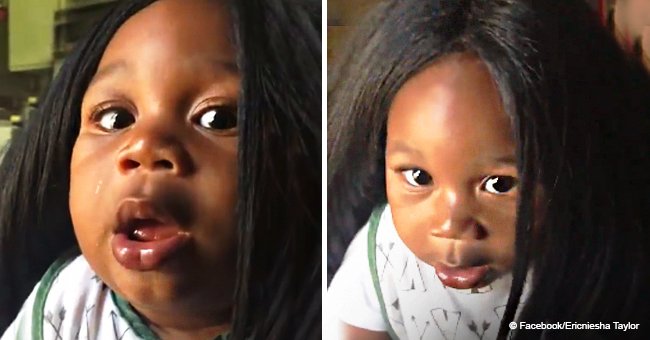 Baby boy still melts hearts wearing his mom's wig in adorable viral video