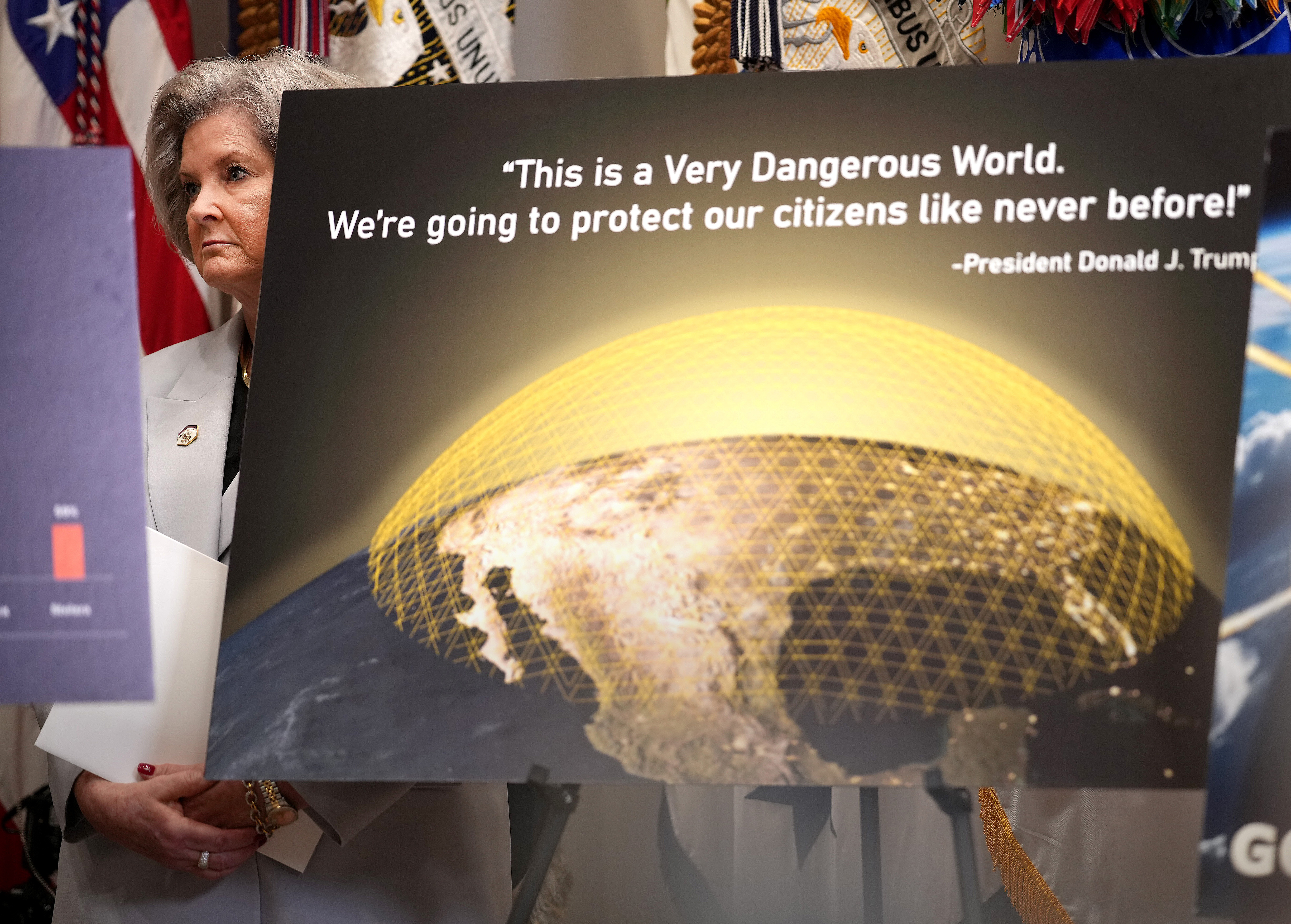 A chart on the Golden Dome missile defense system, on May 12, 2025 | Source: Getty Images