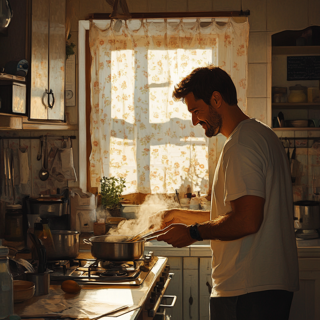 A man cooking | Source: Midjourney