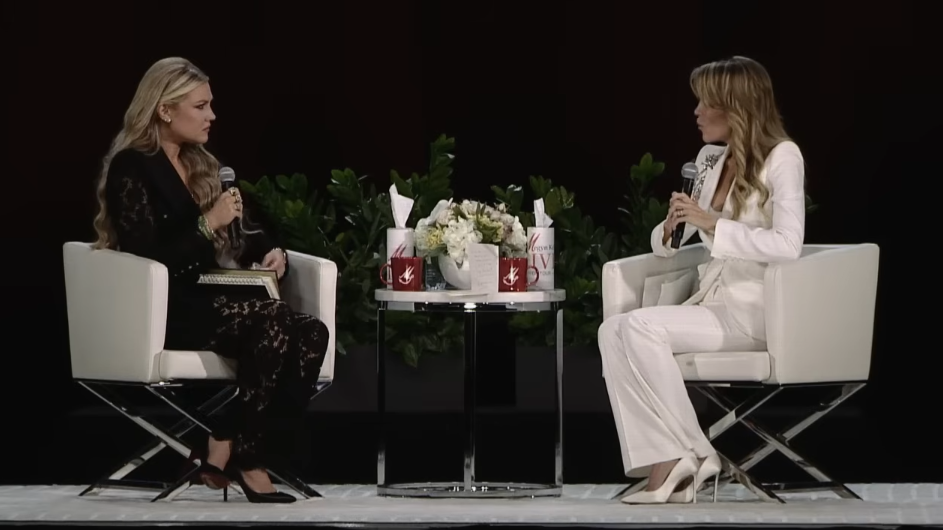 Erika Kirk and Megyn Kelly during an interview for Kelly's live tour, from a video dated November 24, 2025 | Source: Youtube/Megyn Kelly