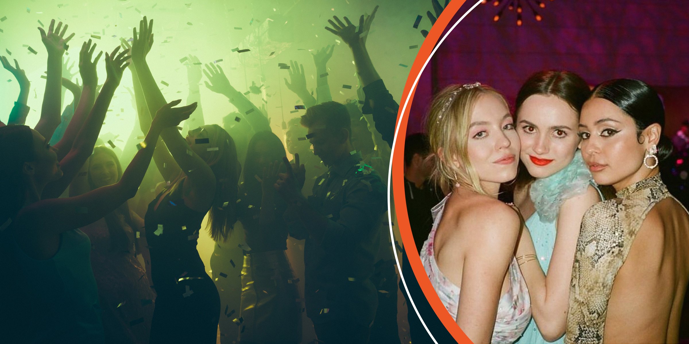 Party scene | Sydney Sweeney, Maude Apatow, and Alexa Demie | Source: Shutterstock | Instagram.com/euphoria