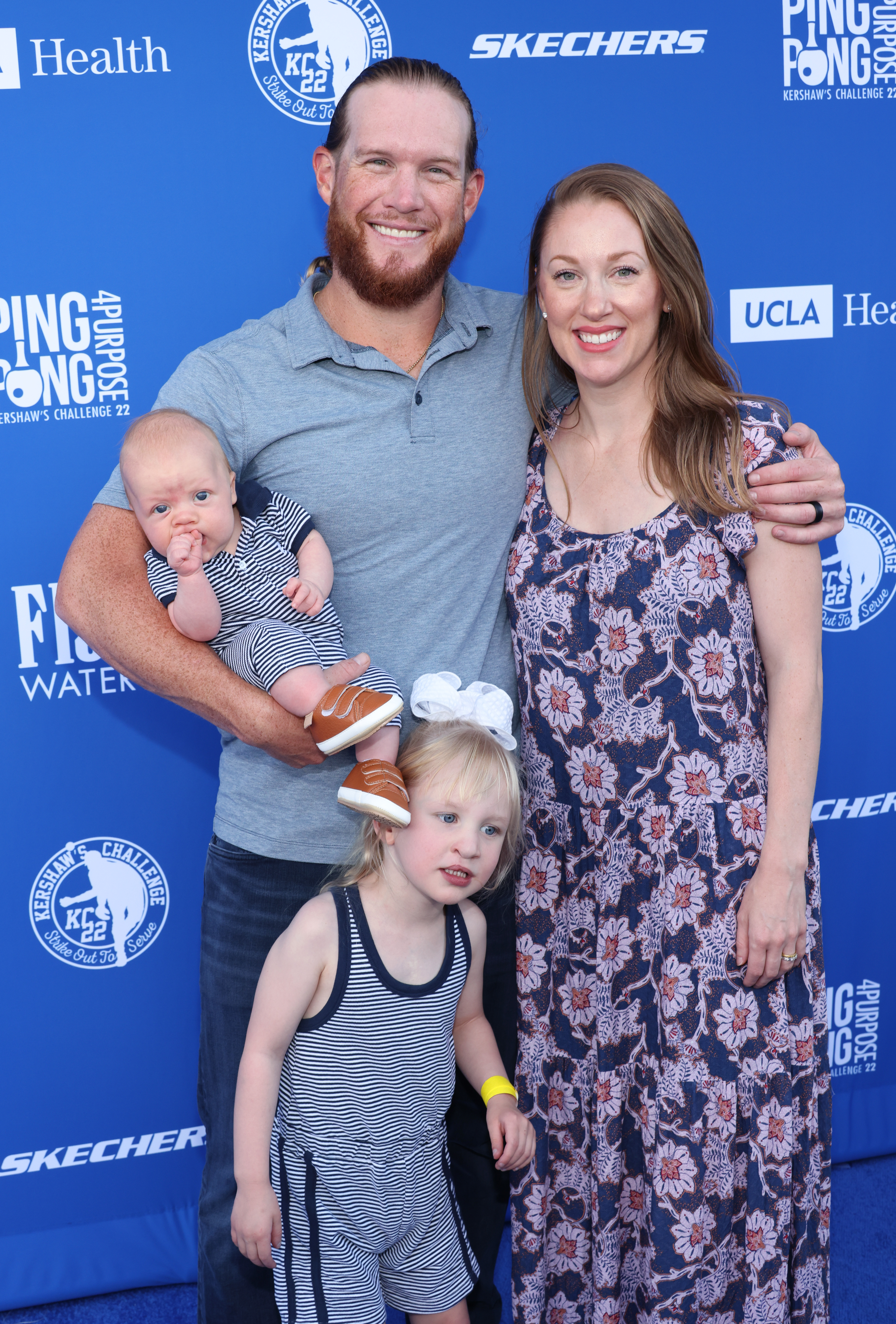 Craig Kimbrel and Ashley Holt Kimbrel with their children Joseph and Lydia Joy Kimbrel attend Clayton Kershaw's 8th Annual Ping Pong 4 Purpose at Dodger Stadium on August 8, 2022 in Los Angeles, California. | Source: Getty Images