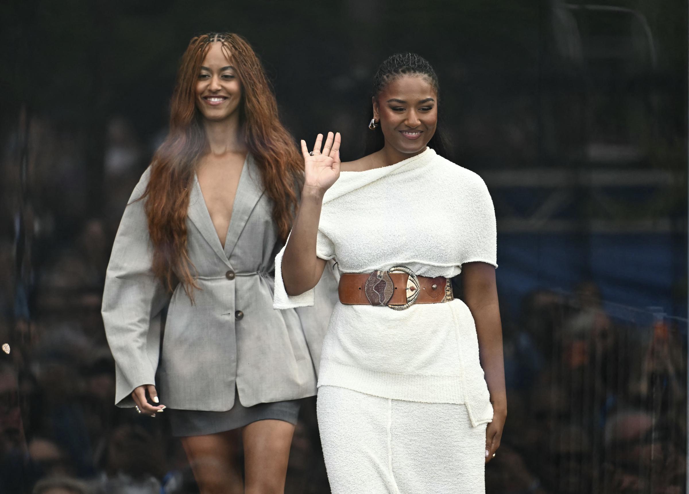 The daughters of the former president showed how much they had grown since their days in the White House. In this photo, Malia Obama, 27, and Sasha Obama, 25, arrived at the opening of the Barack Obama Presidential Center in Chicago, Illinois, on June 18, 2026. | Source: Getty Images