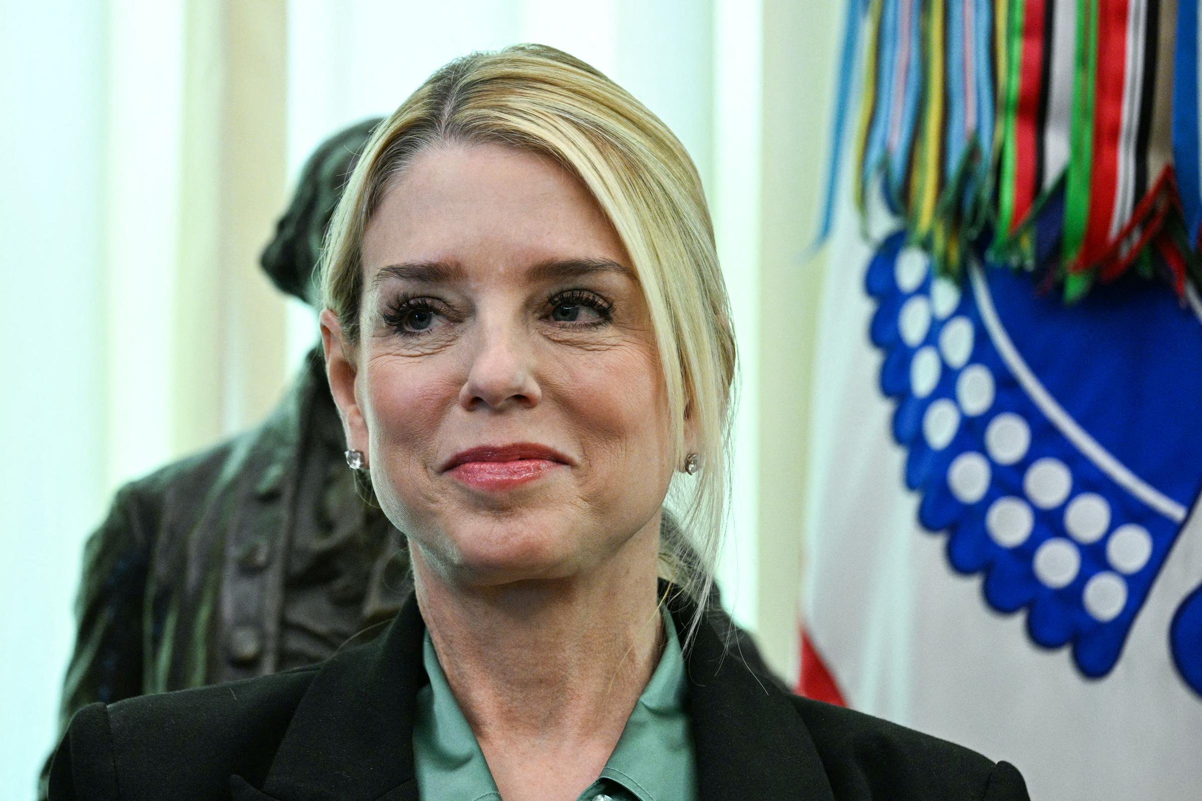 US Attorney General Pam Bondi in the Oval Office of the White House in Washington, DC, on March 24, 2026 | Source: Getty Images