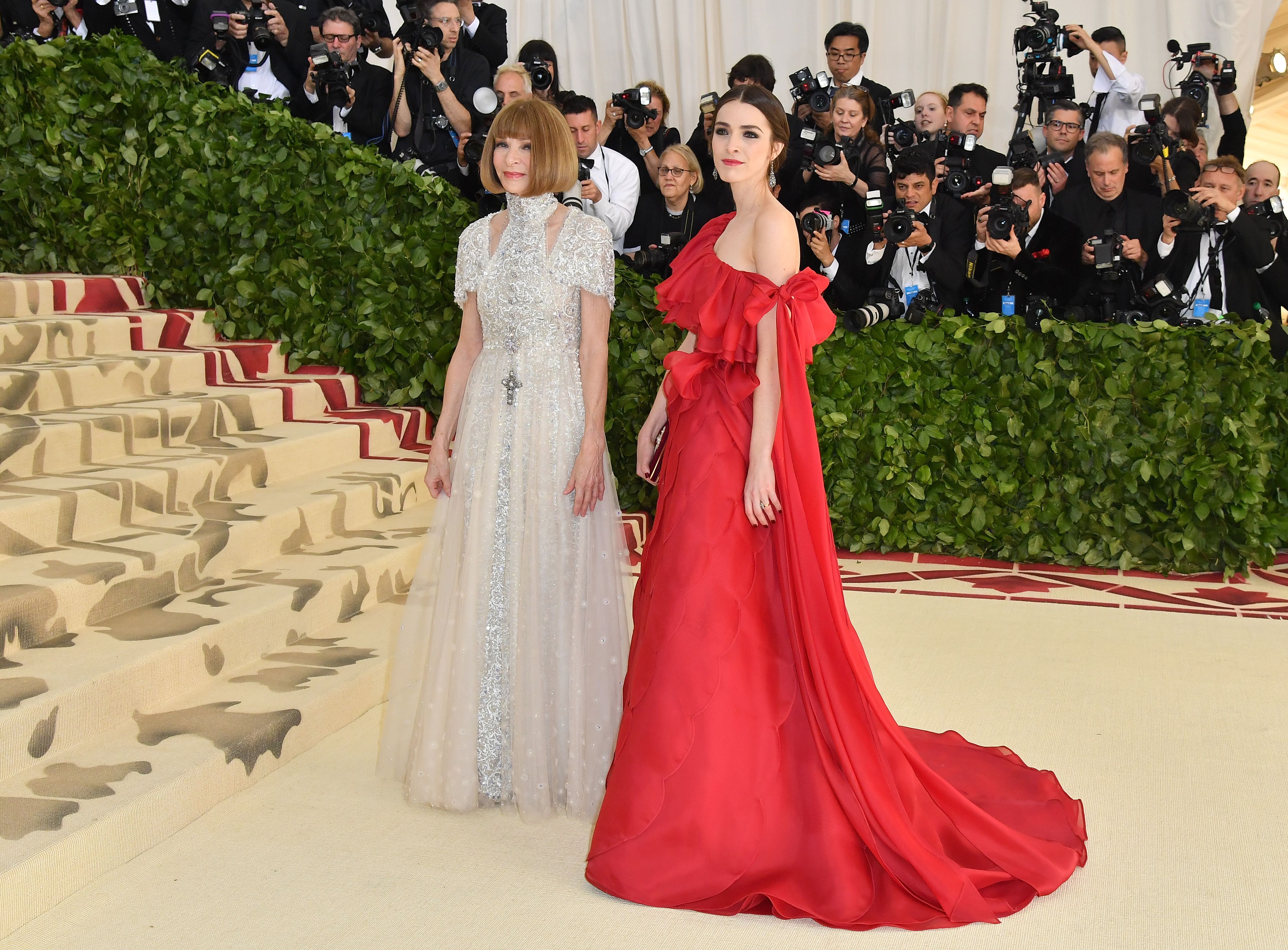 Anna Wintour and Bee Shaffer looked divine at the Met Gala with the theme: "Heavenly Bodies: Fashion and the Catholic Imagination," on May 7, 2018, in New York City.