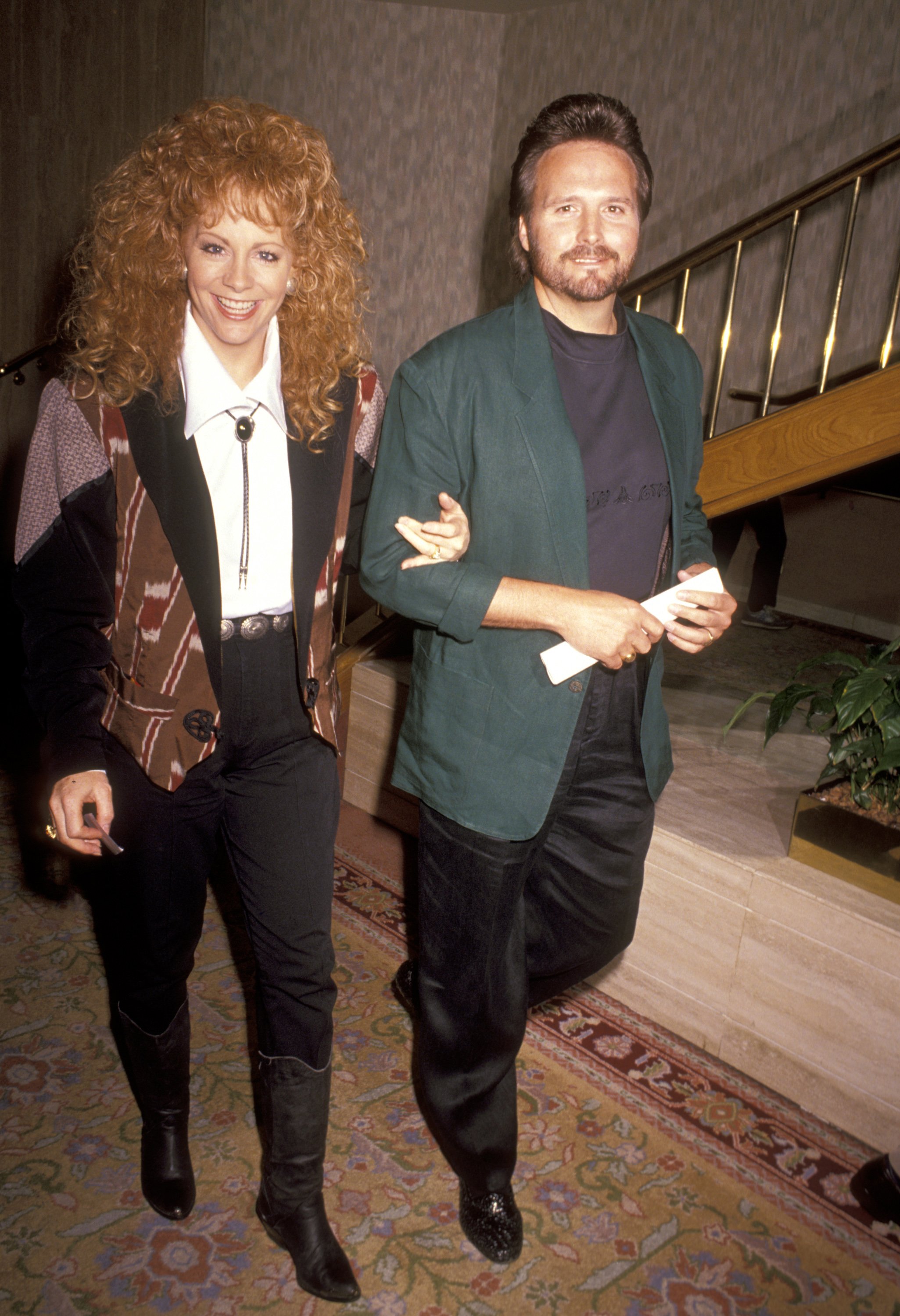 Reba McEntire and Narvel Blackstock at the NBC Fall TCA Press Tour on July 29, 1991 | Source: Getty Images