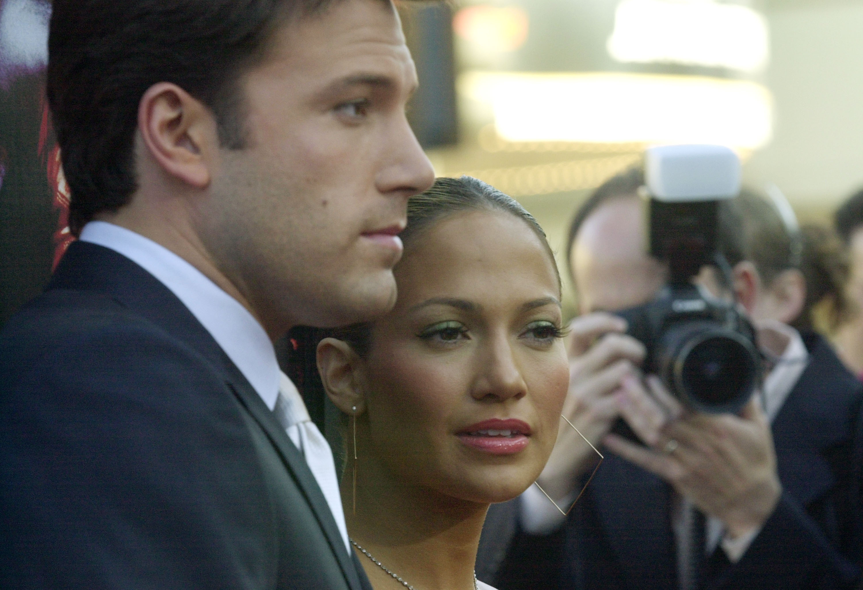 Jennifer Lopez and Ben Affleck during the "Daredevil" premiere at Mann Village Theatre in Westwood, California. | Source: Getty Images