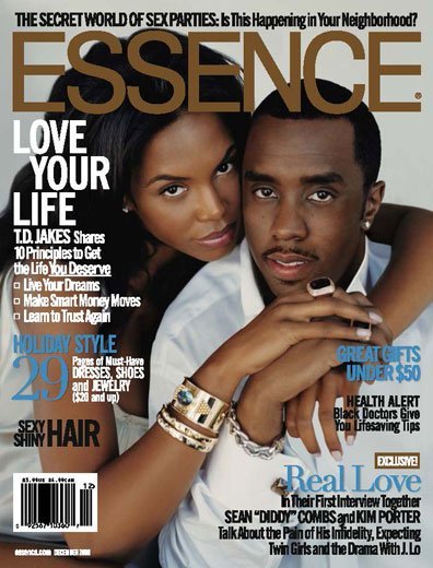 Diddy and Kim Porter/ Source: Cover of Essence Magazine